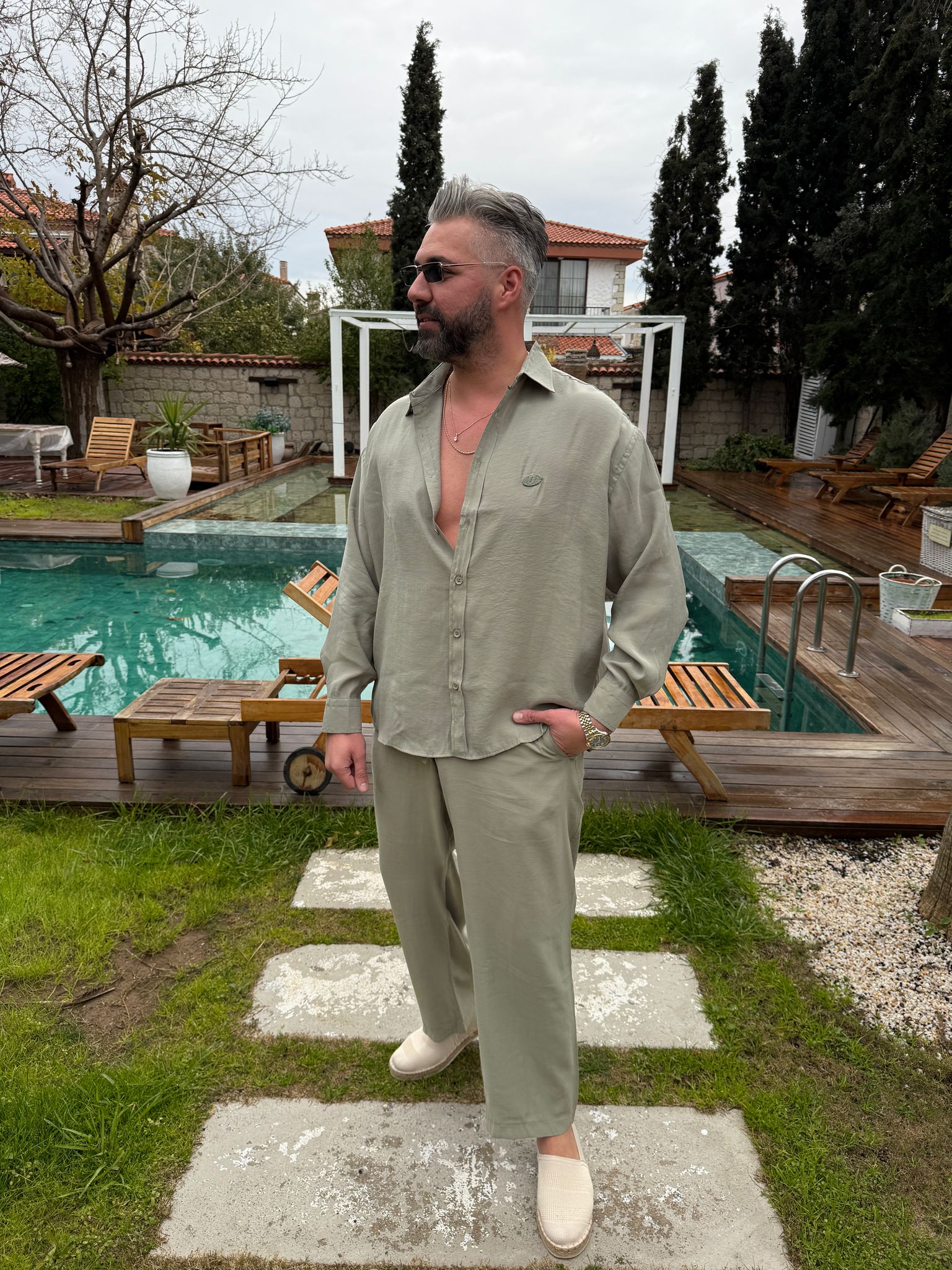 Haki Modal Kumaş Pantolon