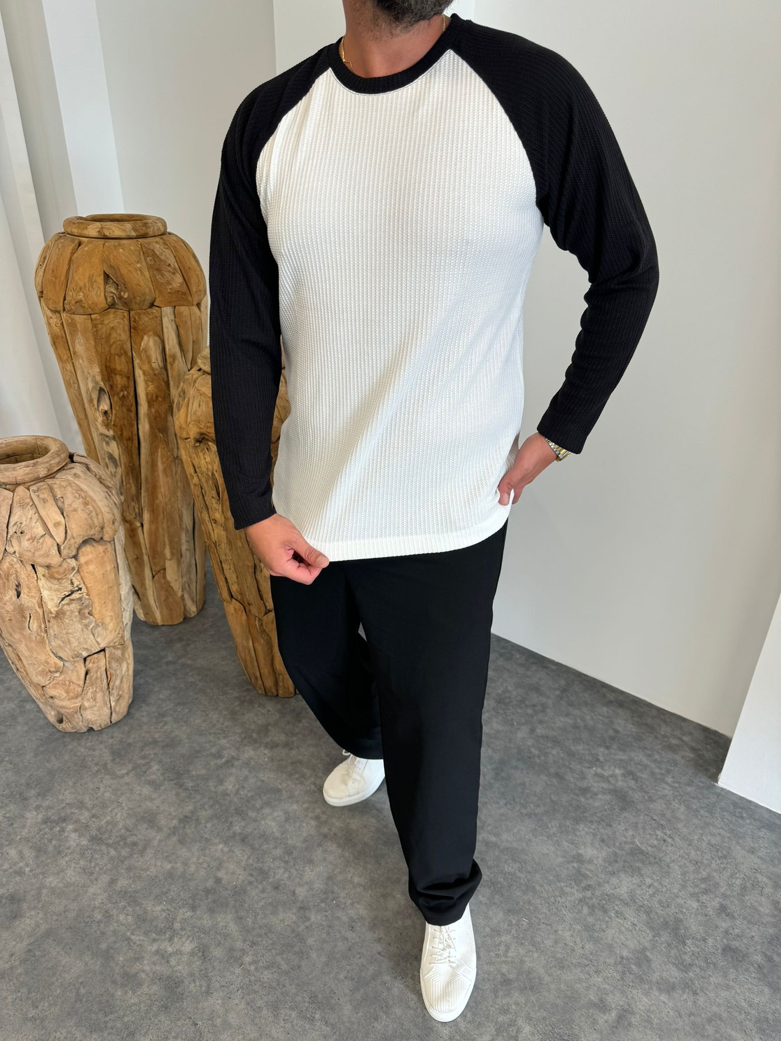 Siyah Çift Renk Sweat