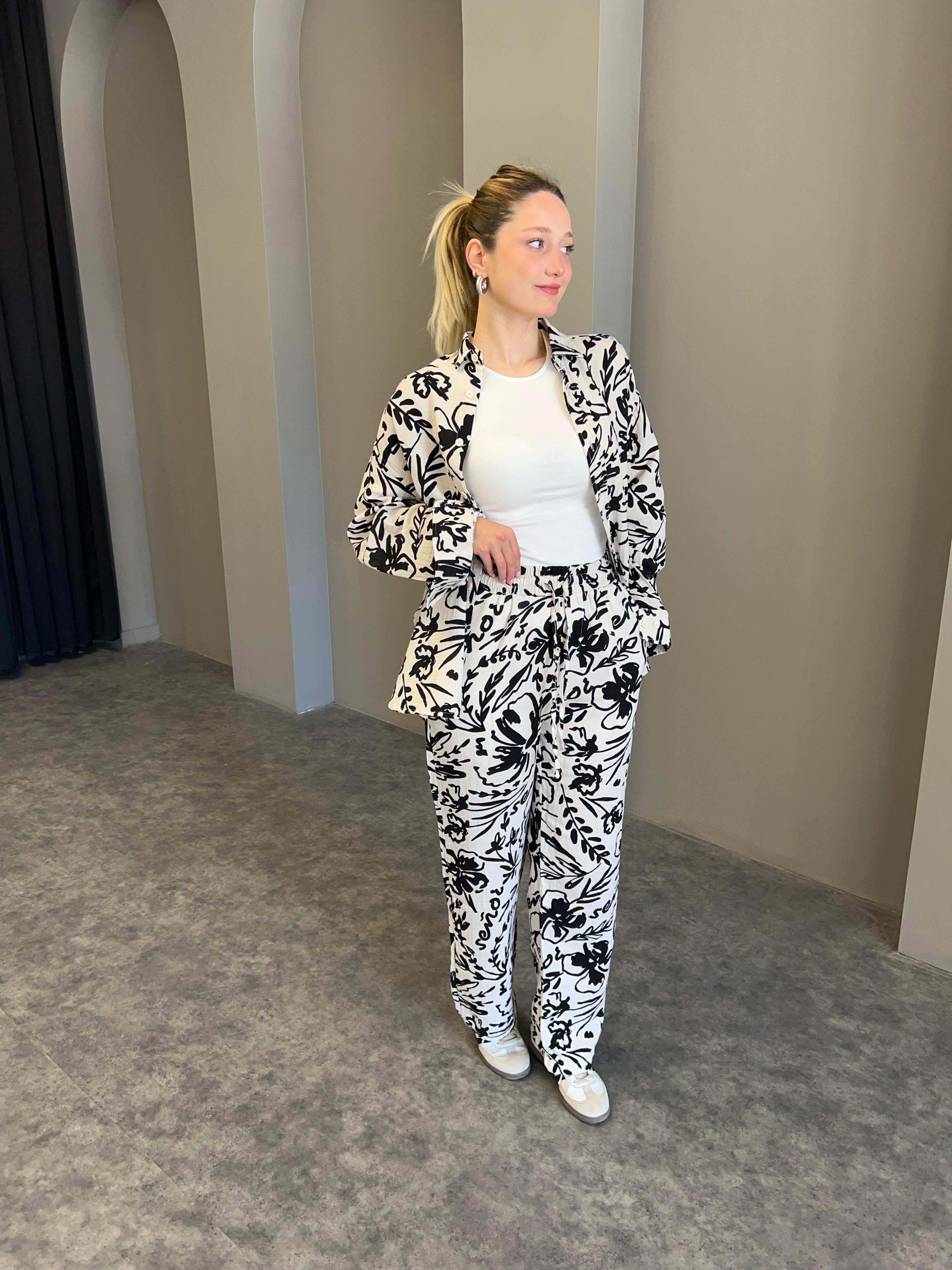 Beyaz Tasarım Müslin Kumaş Takım