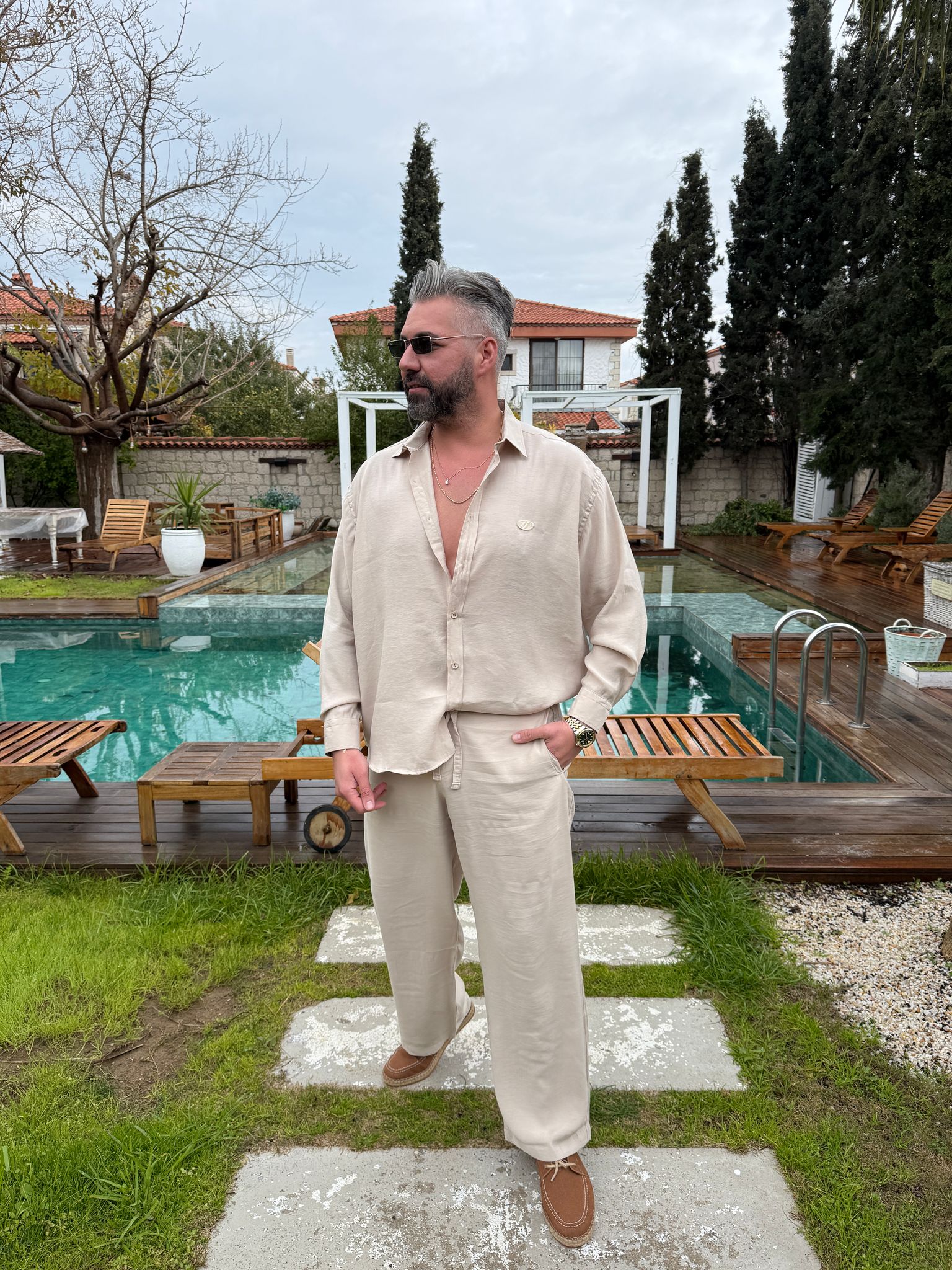 Krem Modal Kumaş Pantolon