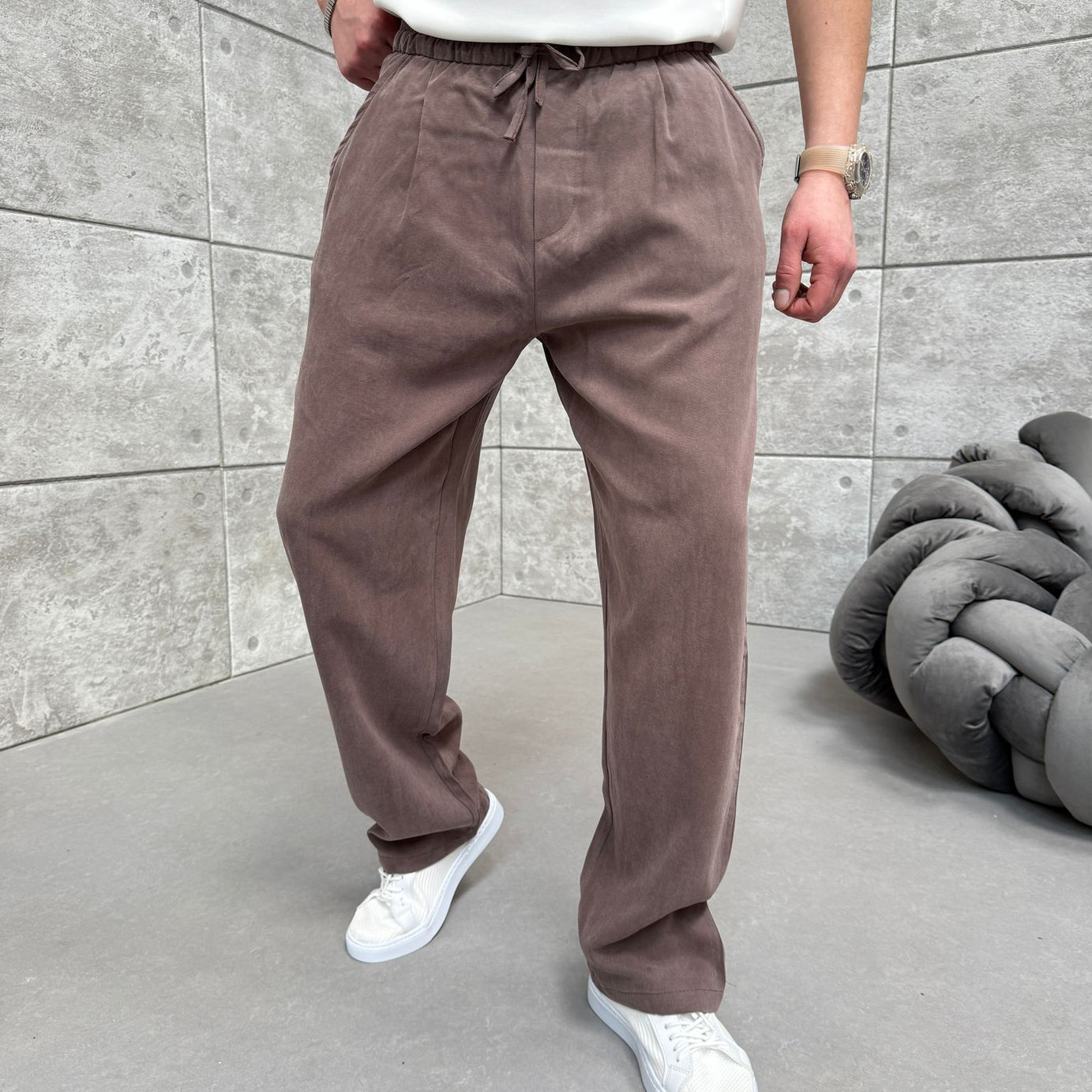 Lacivert Yıkamalı Oysho Kumaş  Pantolon