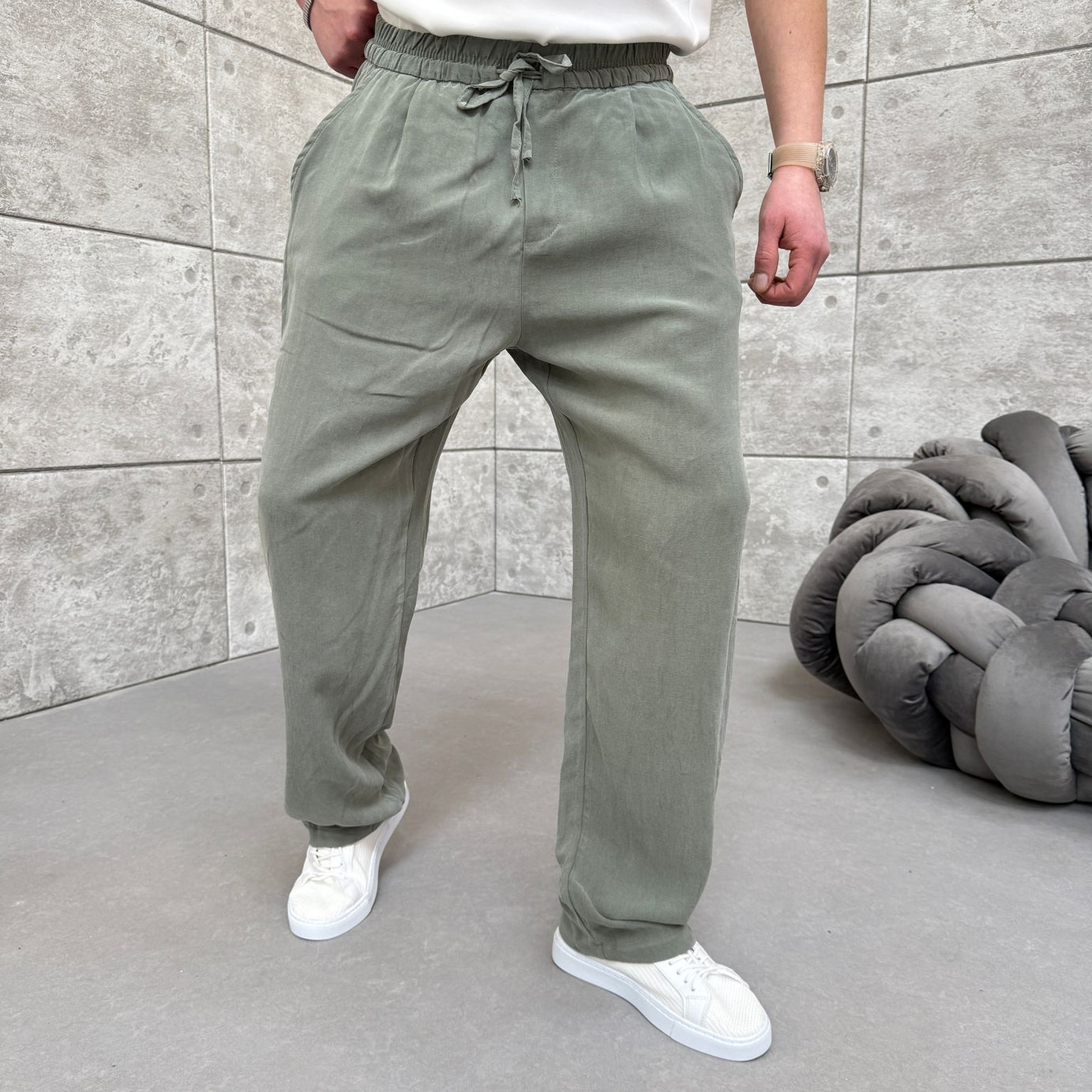 Lacivert Yıkamalı Oysho Kumaş  Pantolon