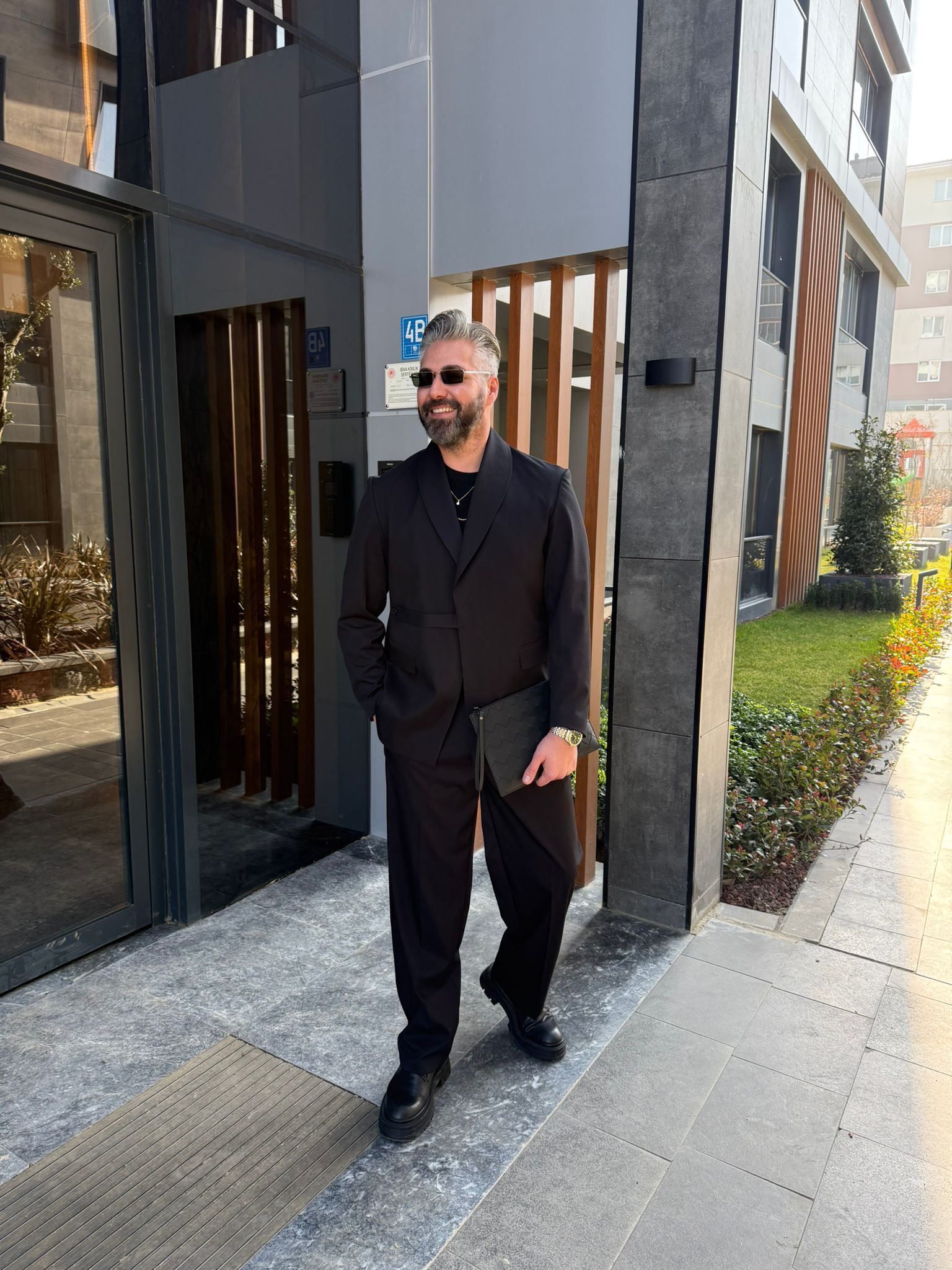 Siyah Oversize Ceket Pantolon Takım