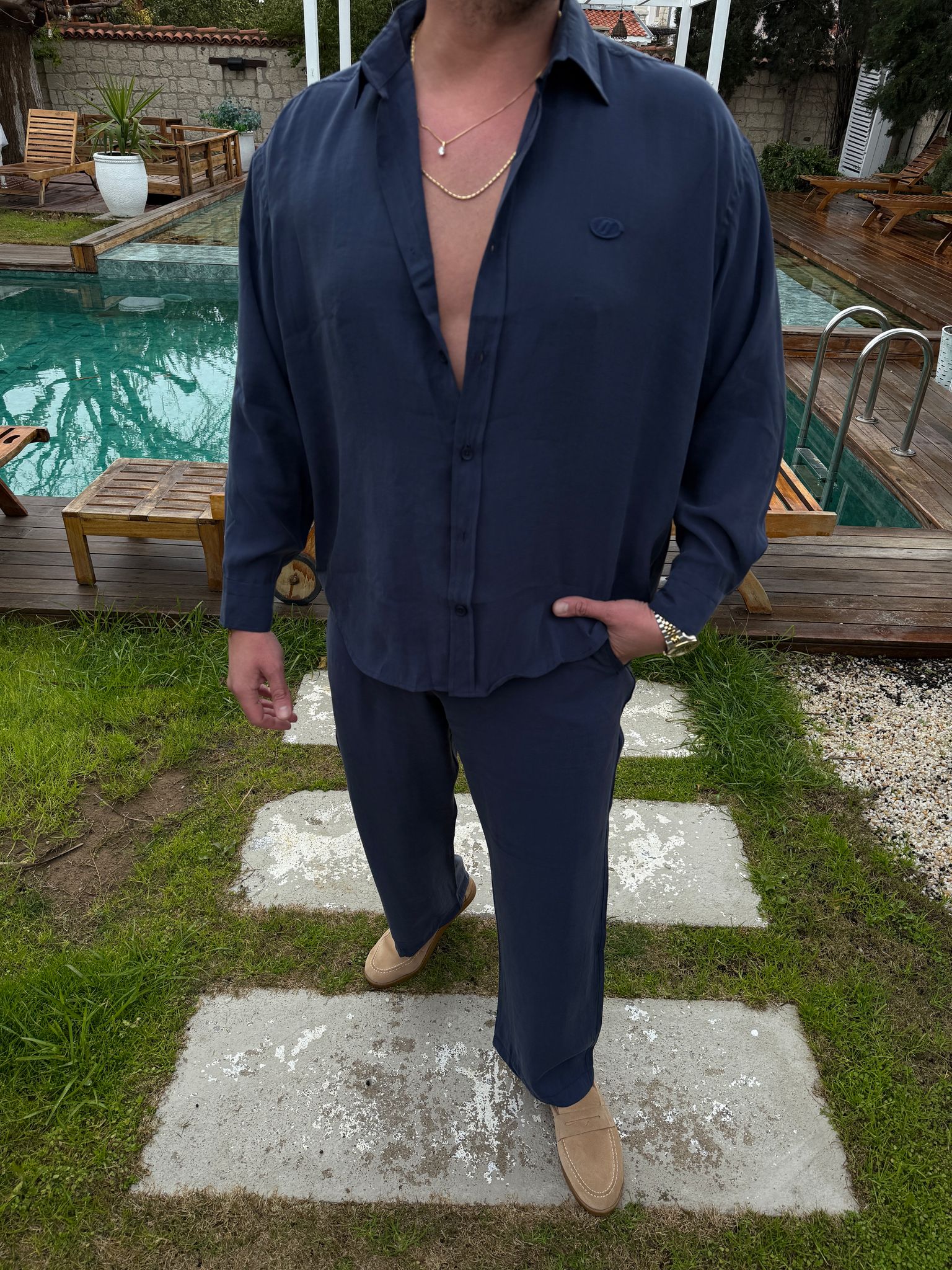 Petrol Modal Kumaş Pantolon