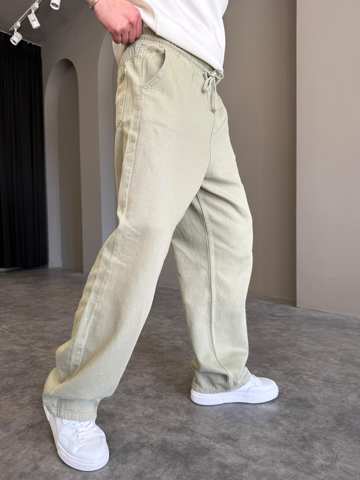 Beyaz Gabardin Baggy Pantolon