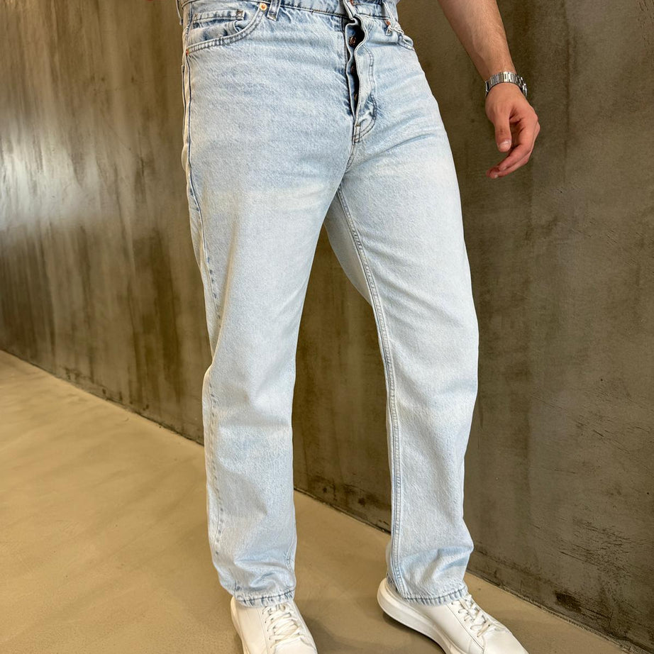 Buz Mavi Baggy Pantolon