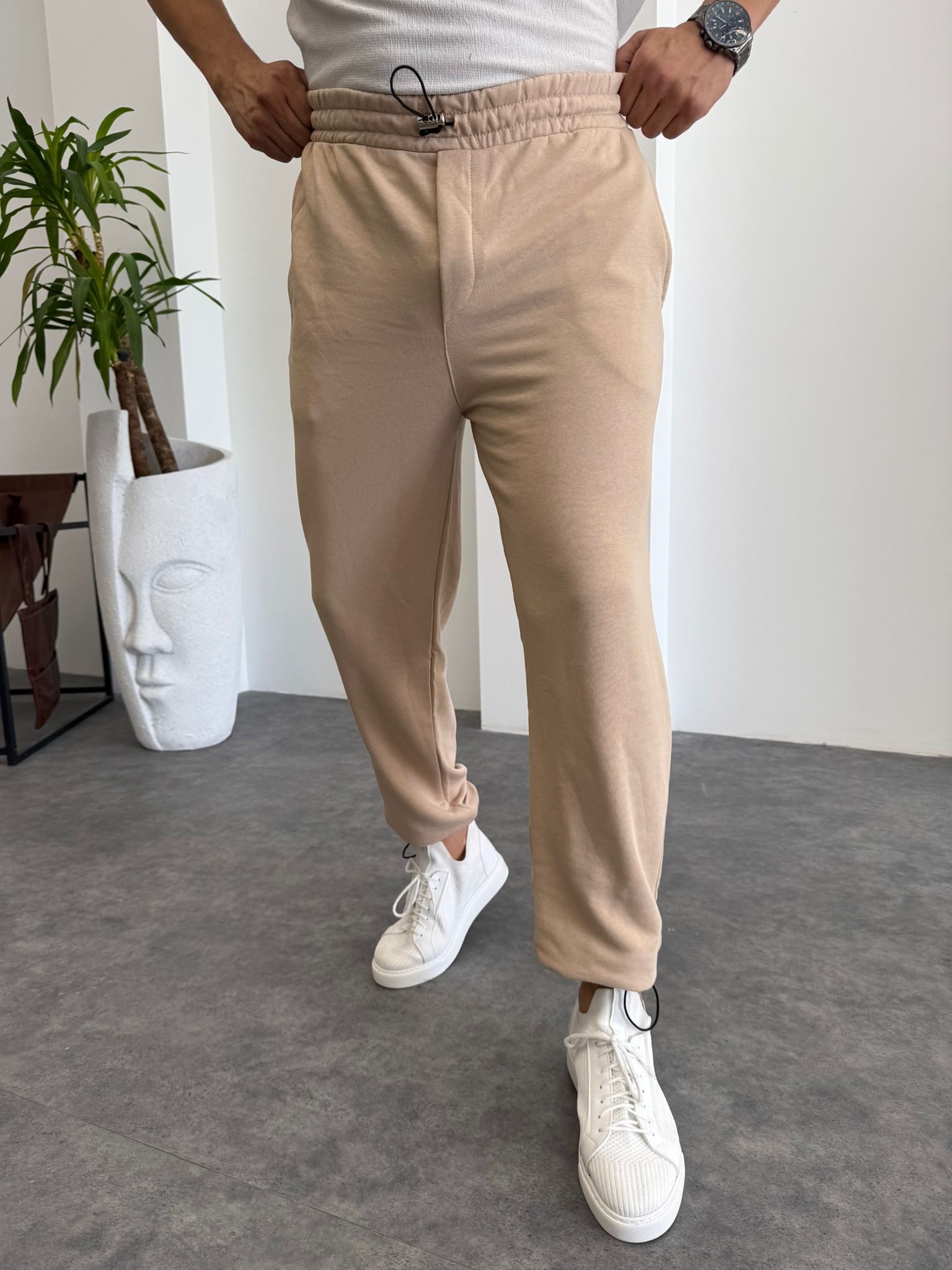 Krem Paça Ayarlanabilir Jogger