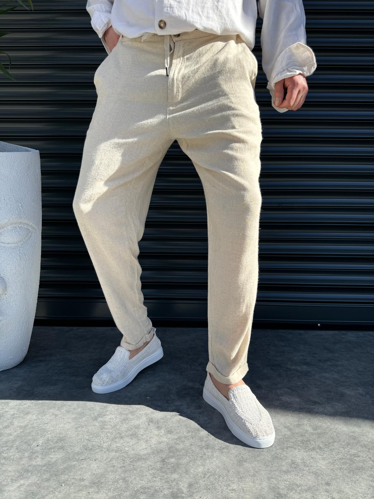 Krem %100 Pamuk Duble Paça