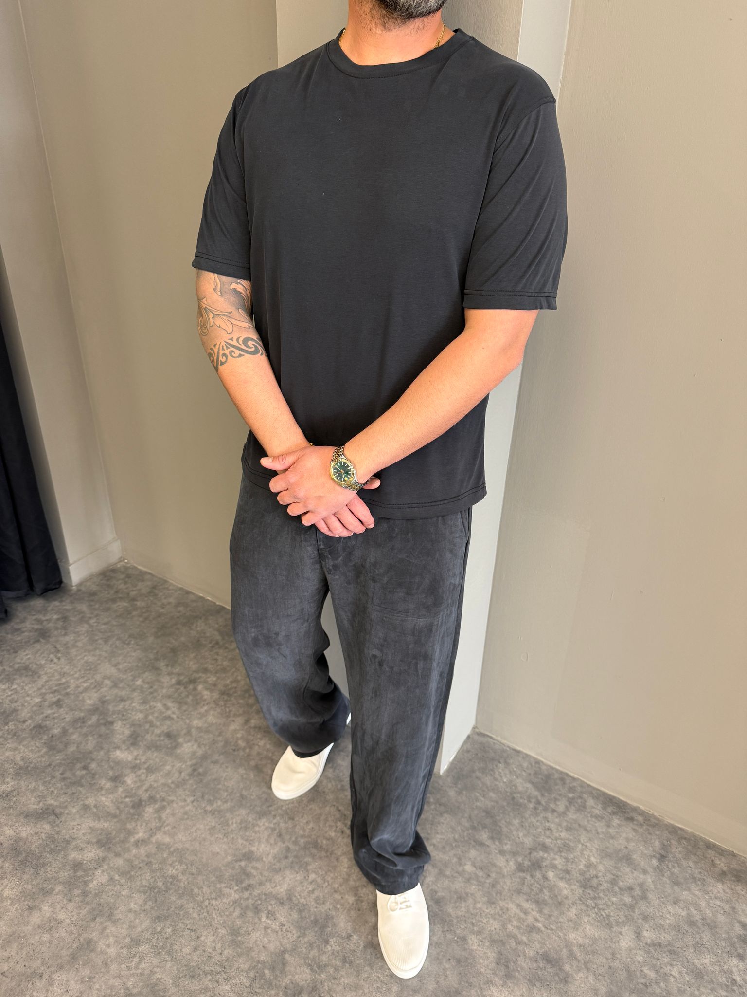 Petrol Mavisi Oyhso Kumaş T-Shirt