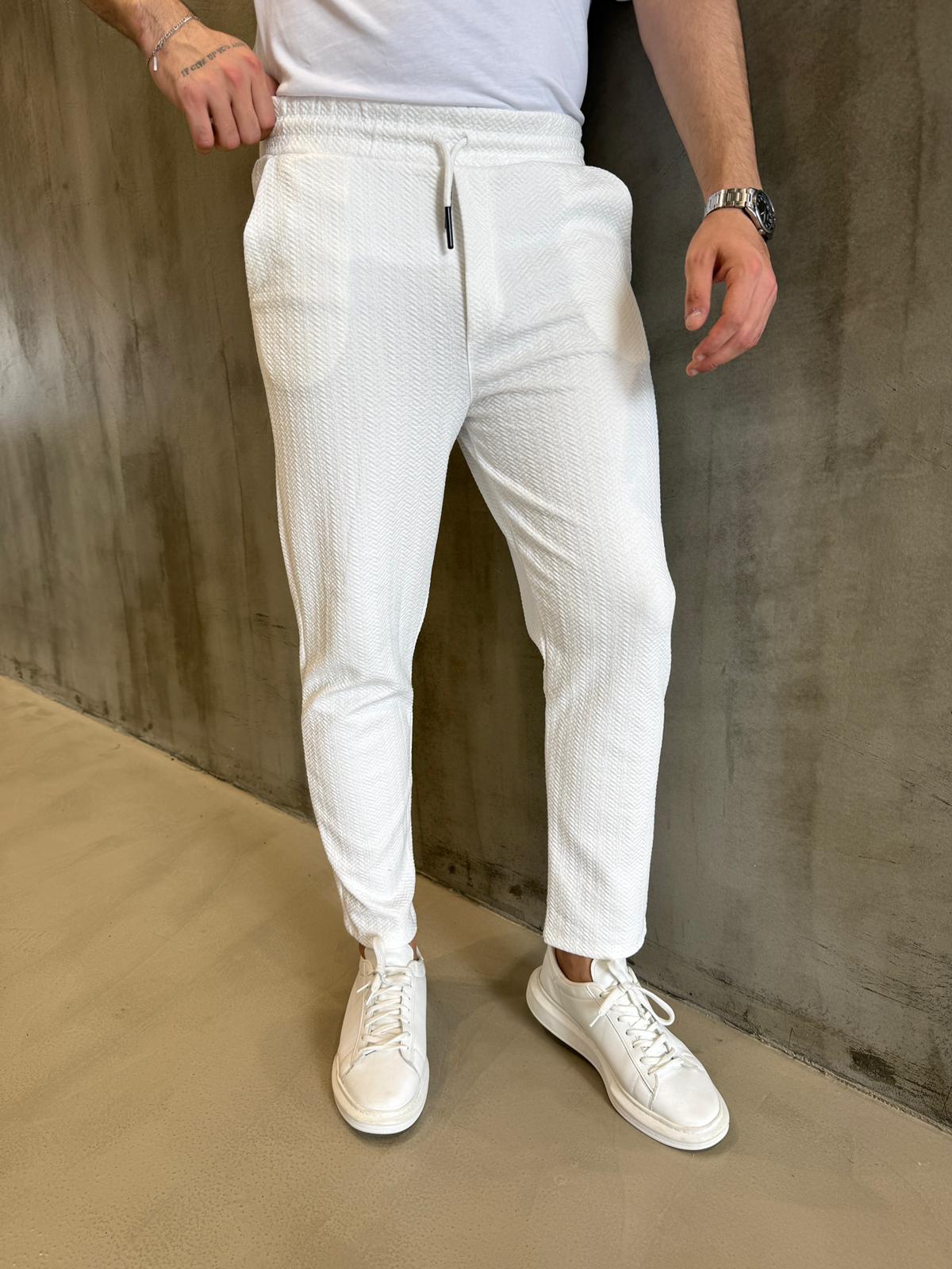 Beyaz Desenli Jogger