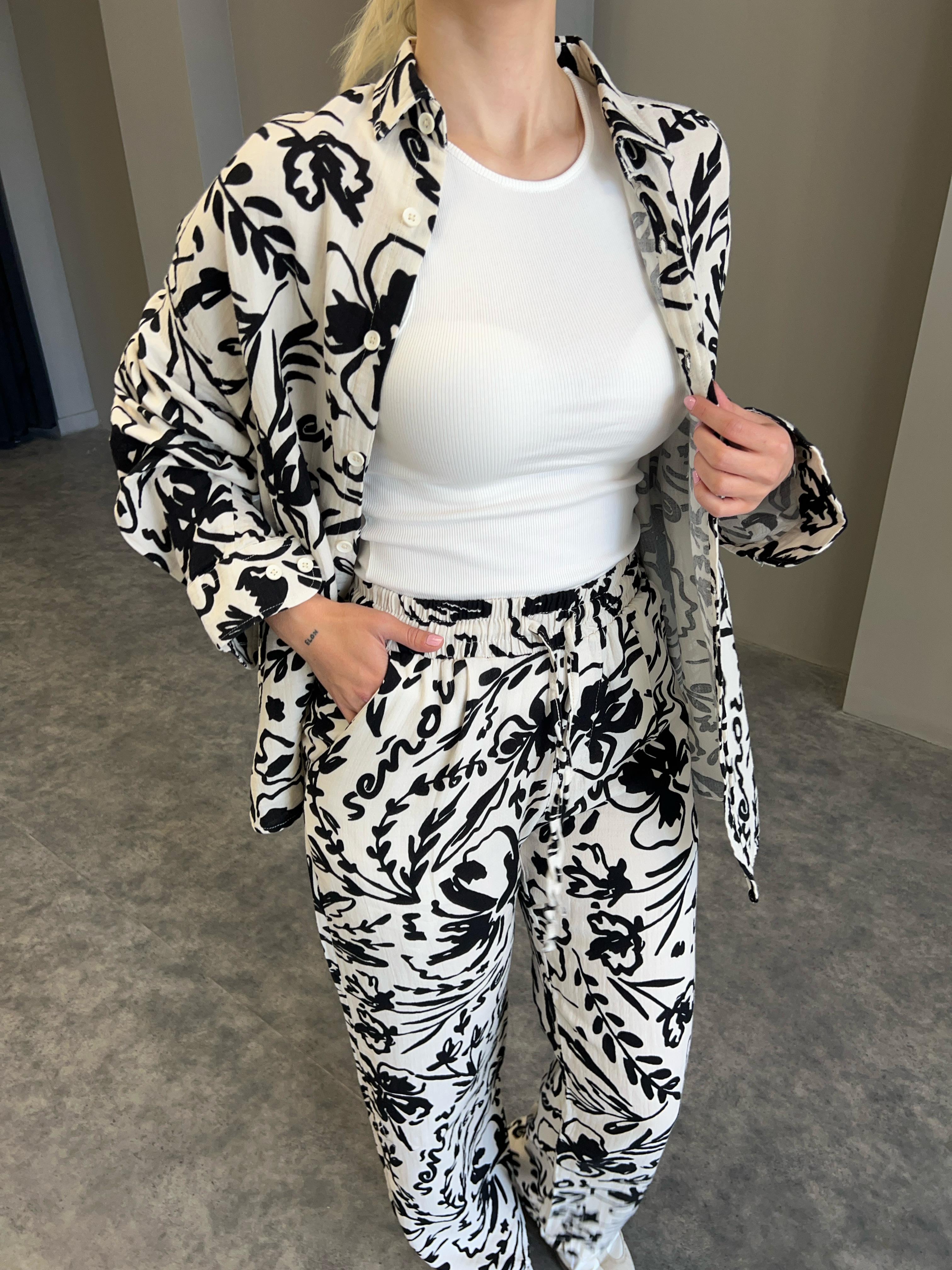 Beyaz Tasarım Müslin Kumaş Takım