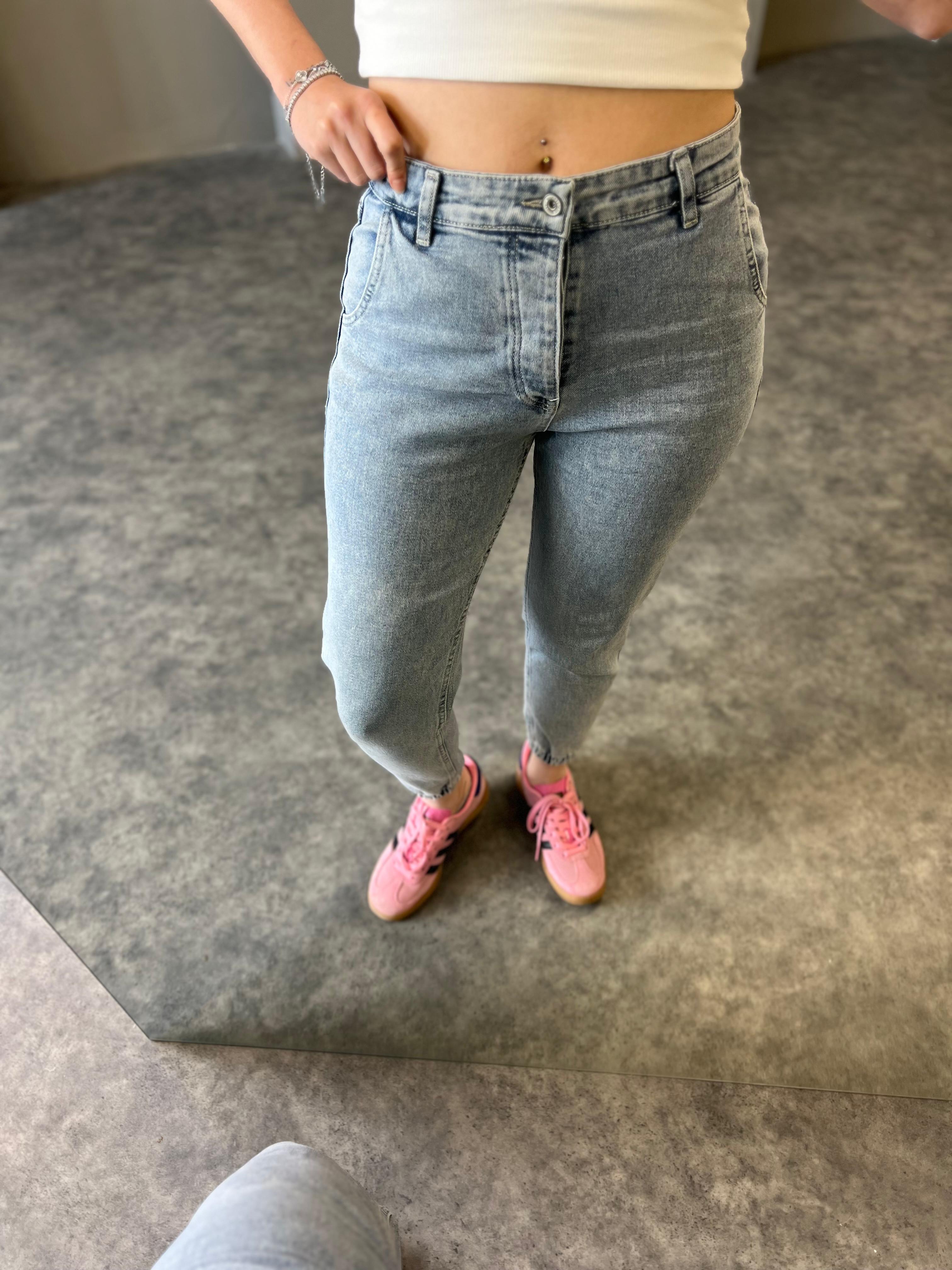 Mavi Paça Lastikli Kot Pantolon