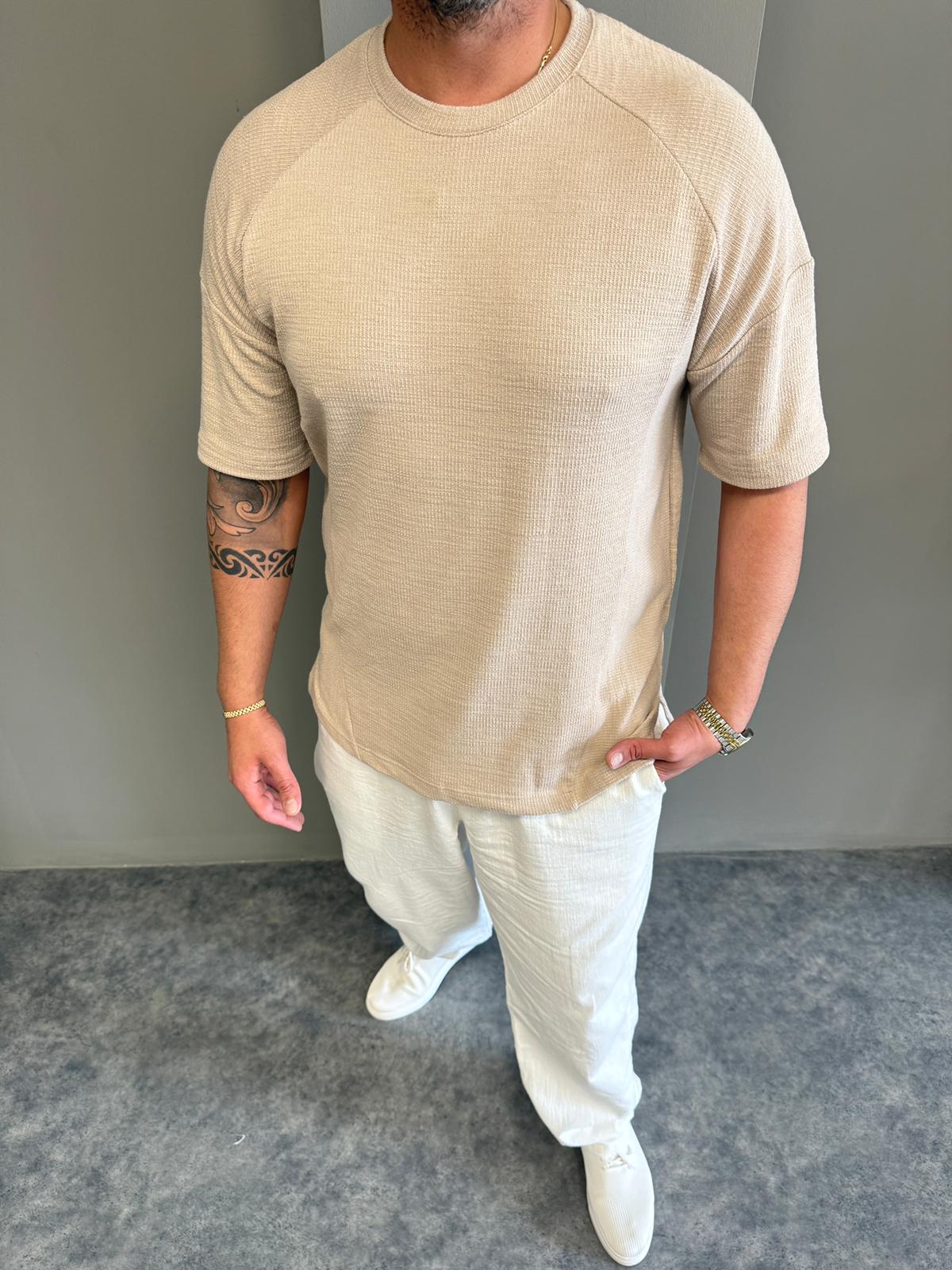 Krem Triko T-Shirt