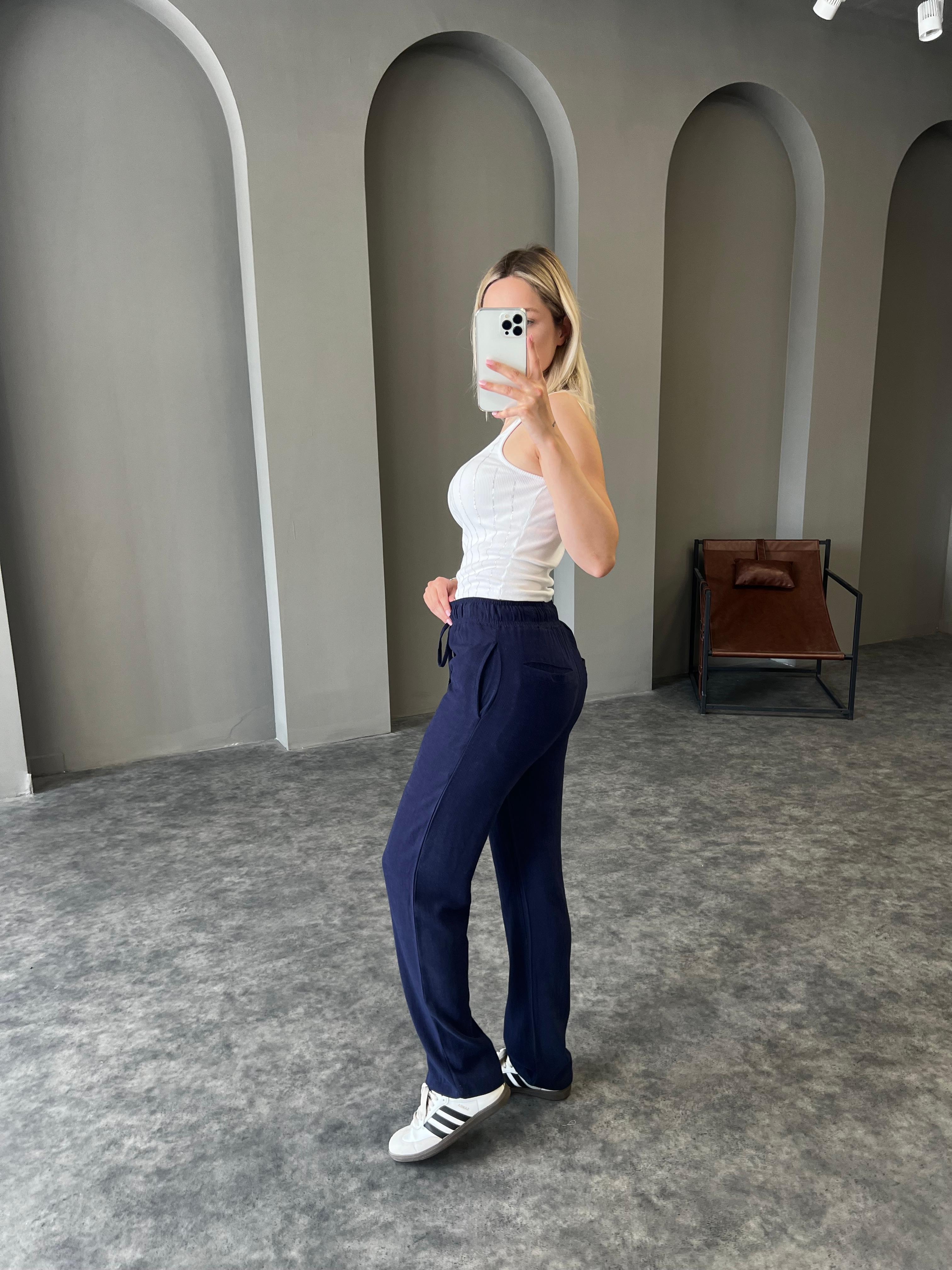 Lacivert Yıkamalı Vikson Pantolon