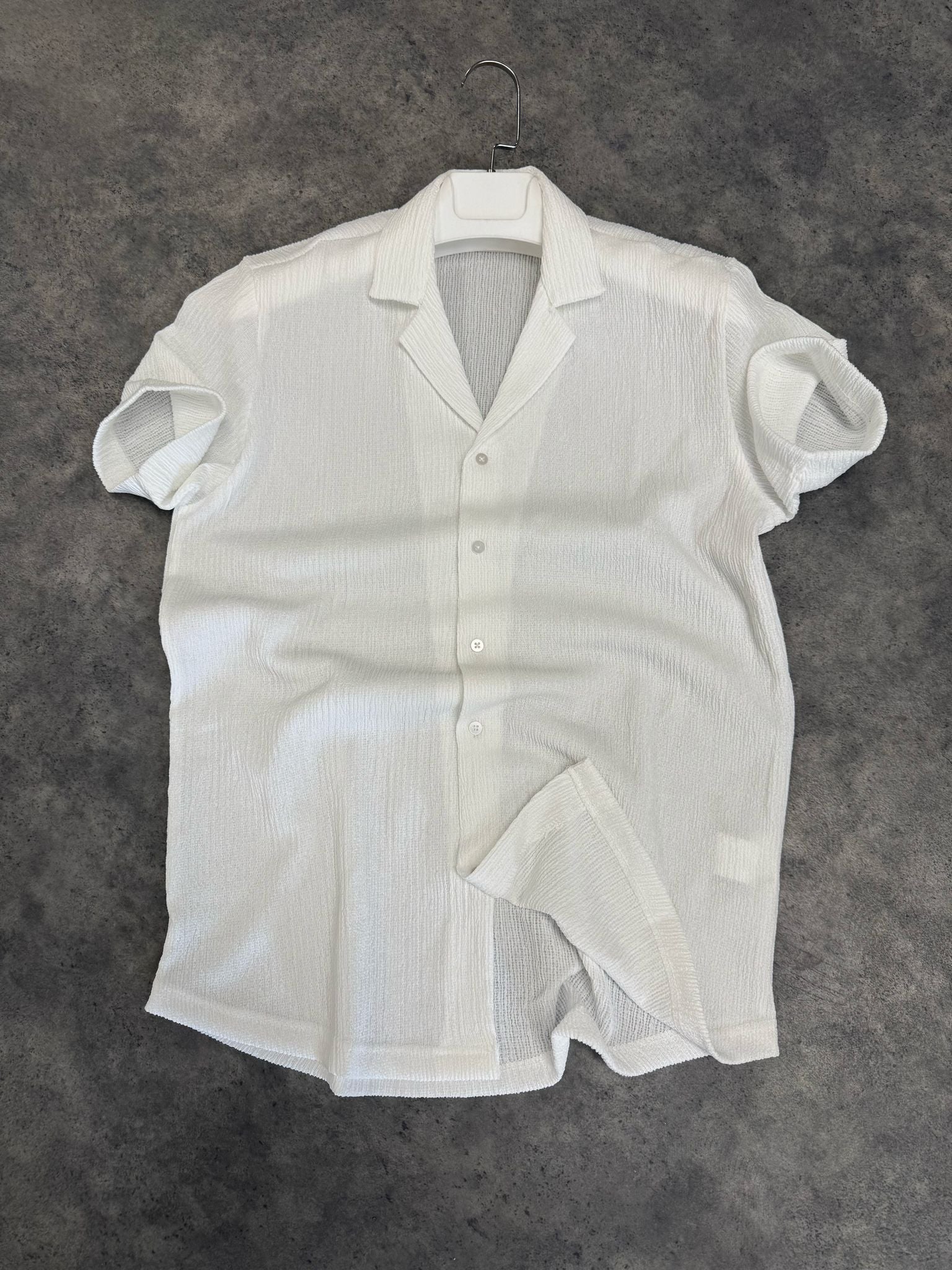 Beyaz Kırinkil Kısa Kollu Gömlek