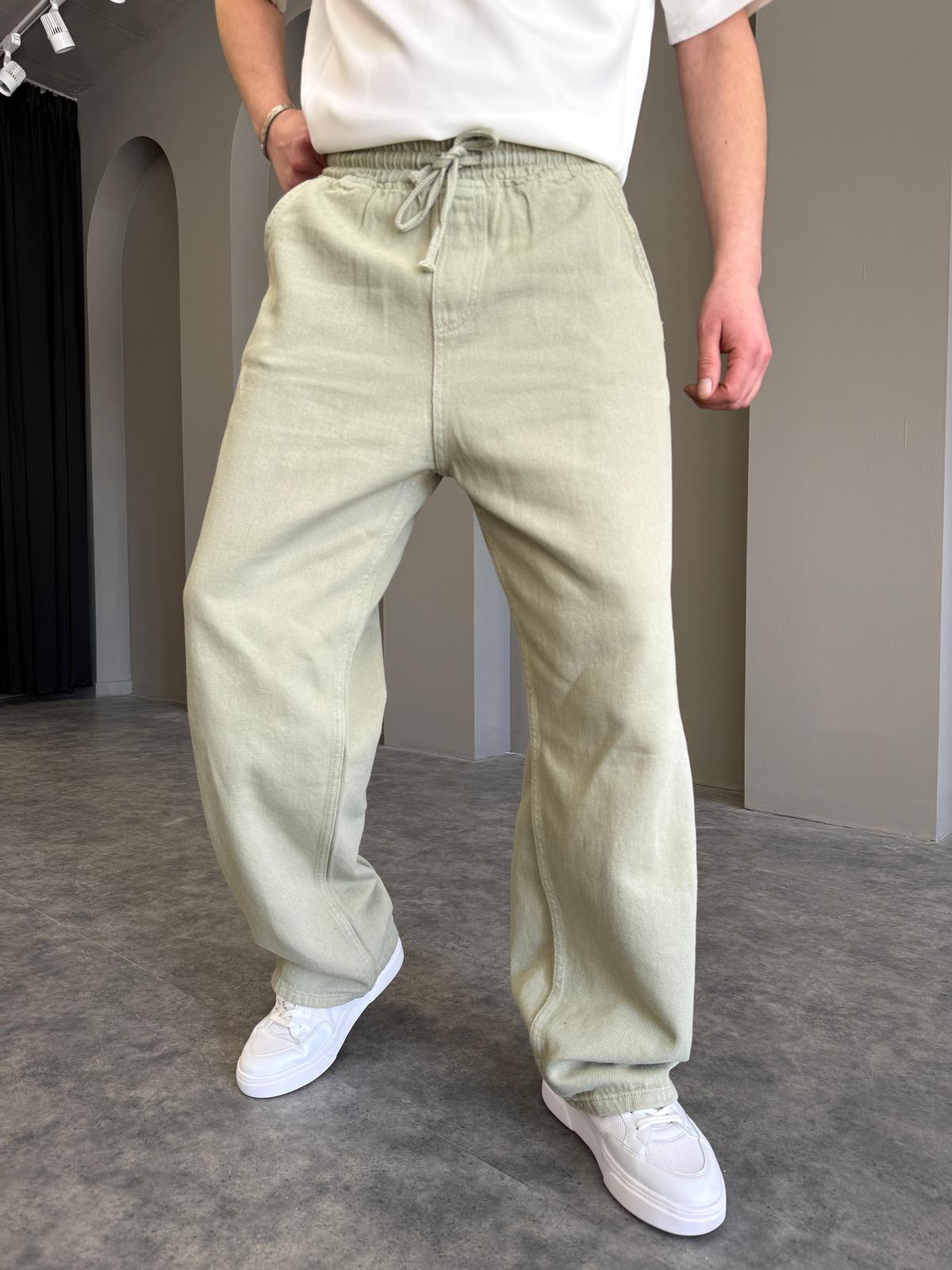 Beyaz Gabardin Baggy Pantolon