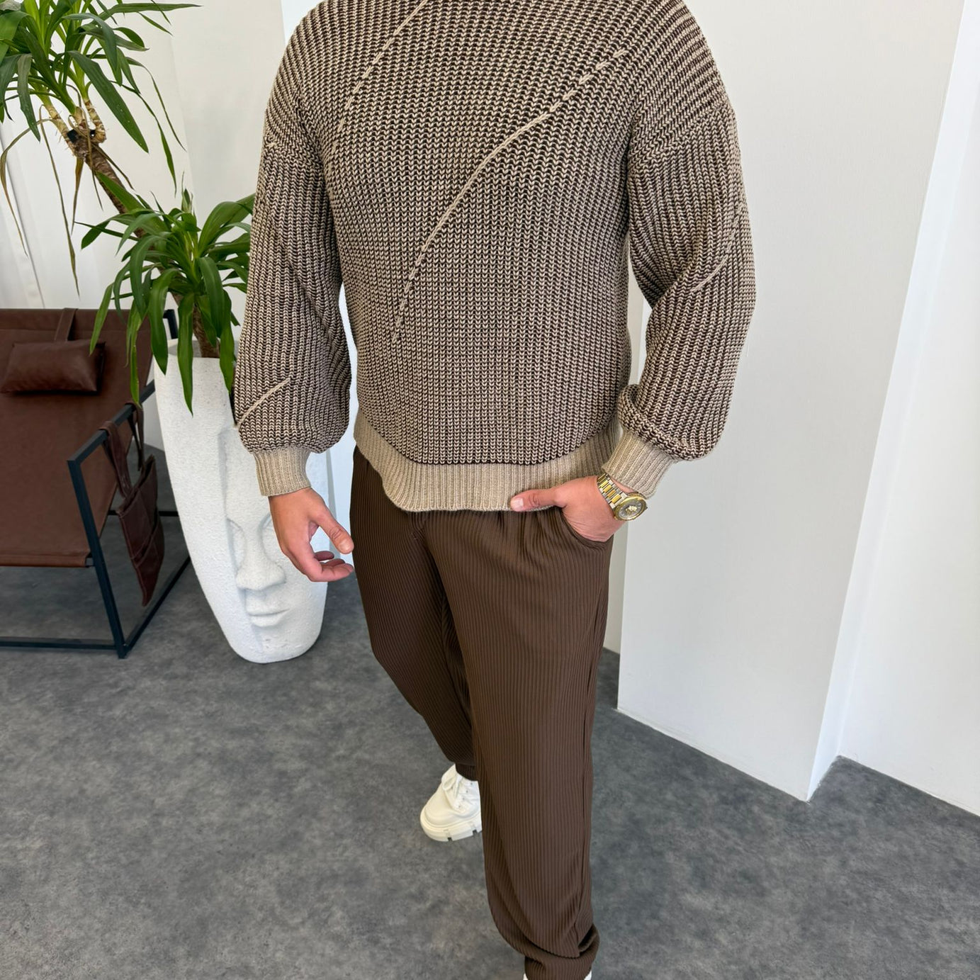 Yeşil Çelik Örme Kazak