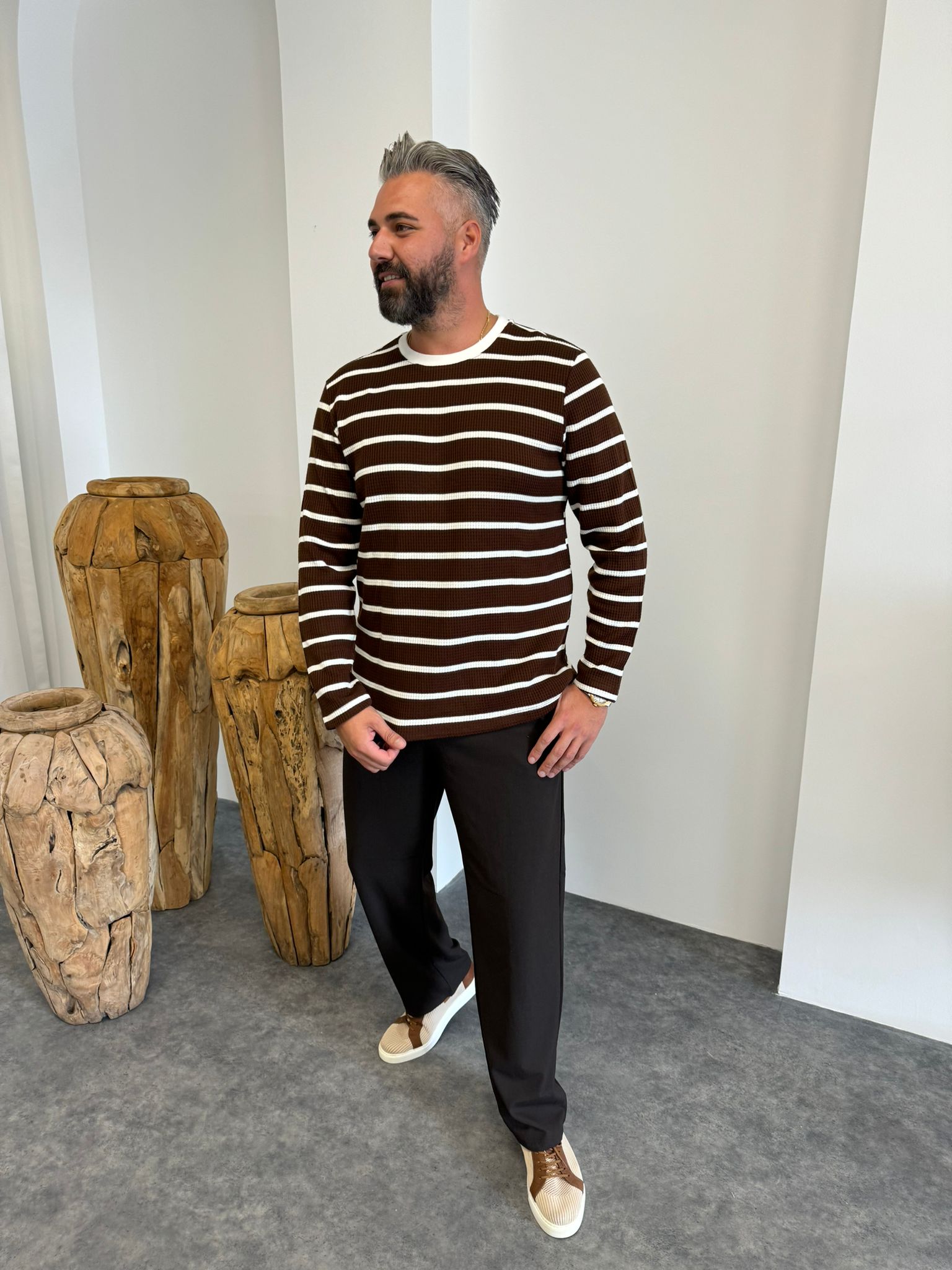 Siyah Çizgili Sweat