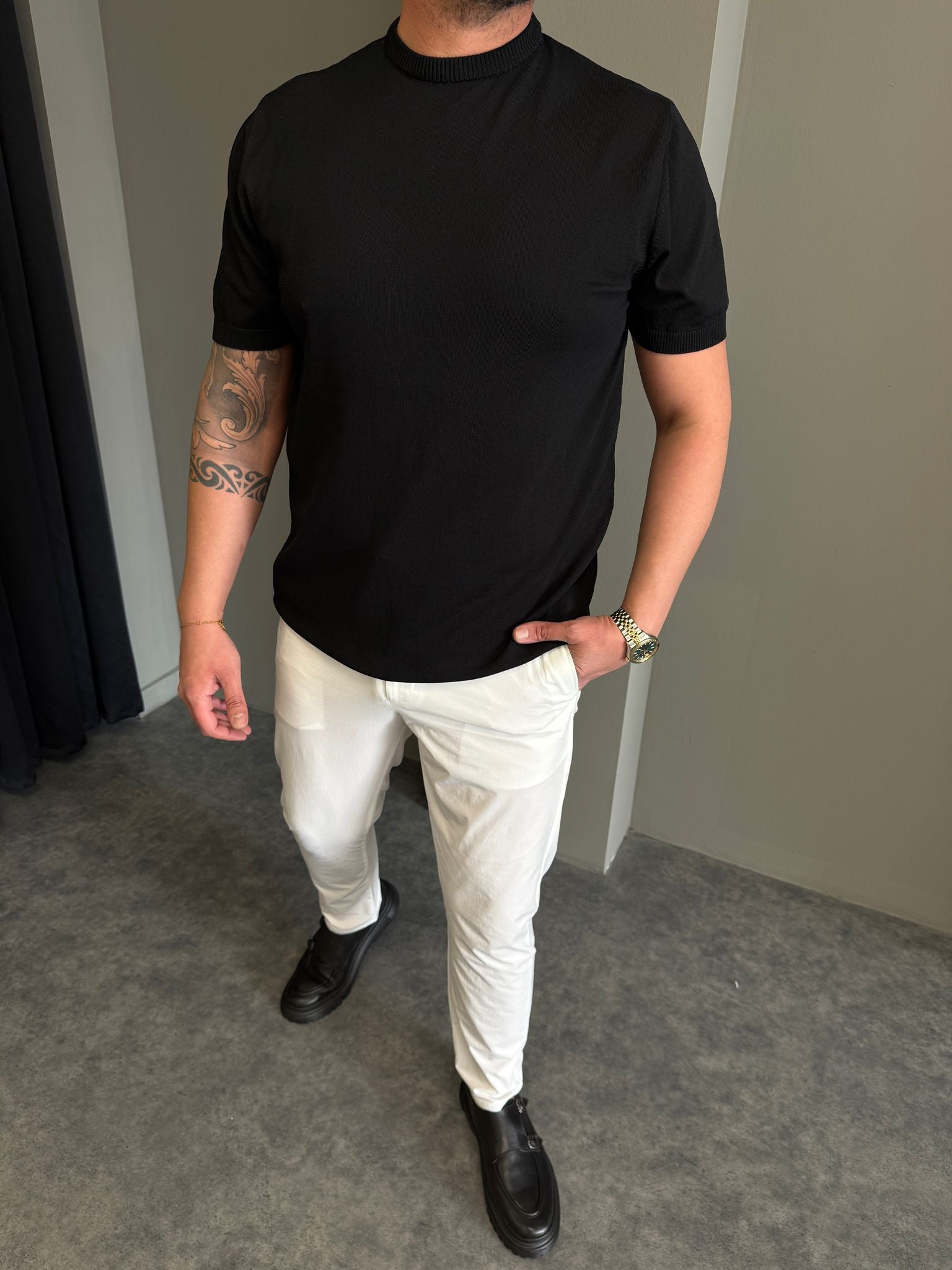 Siyah BR Triko T-Shirt