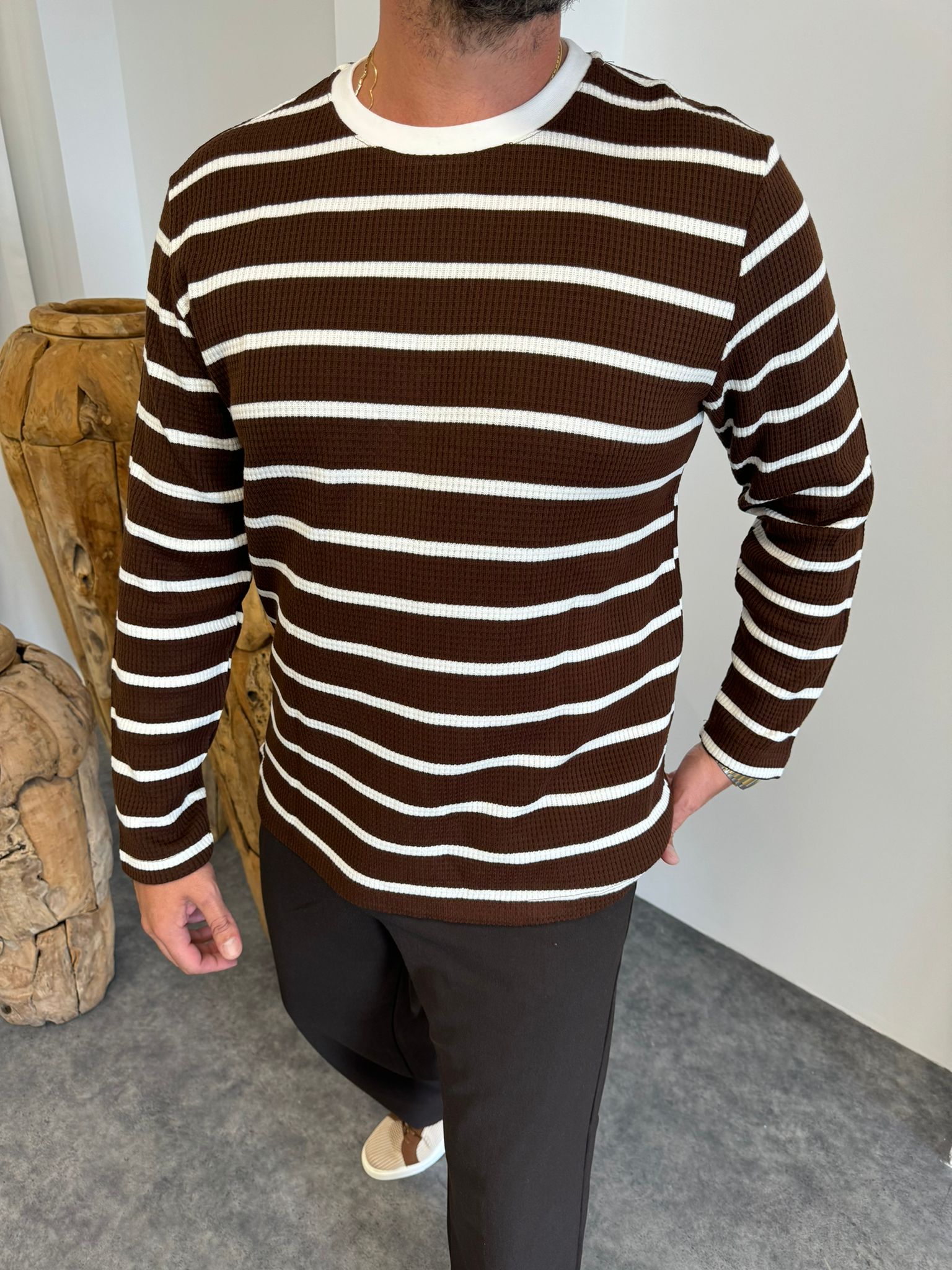 Siyah Çizgili Sweat