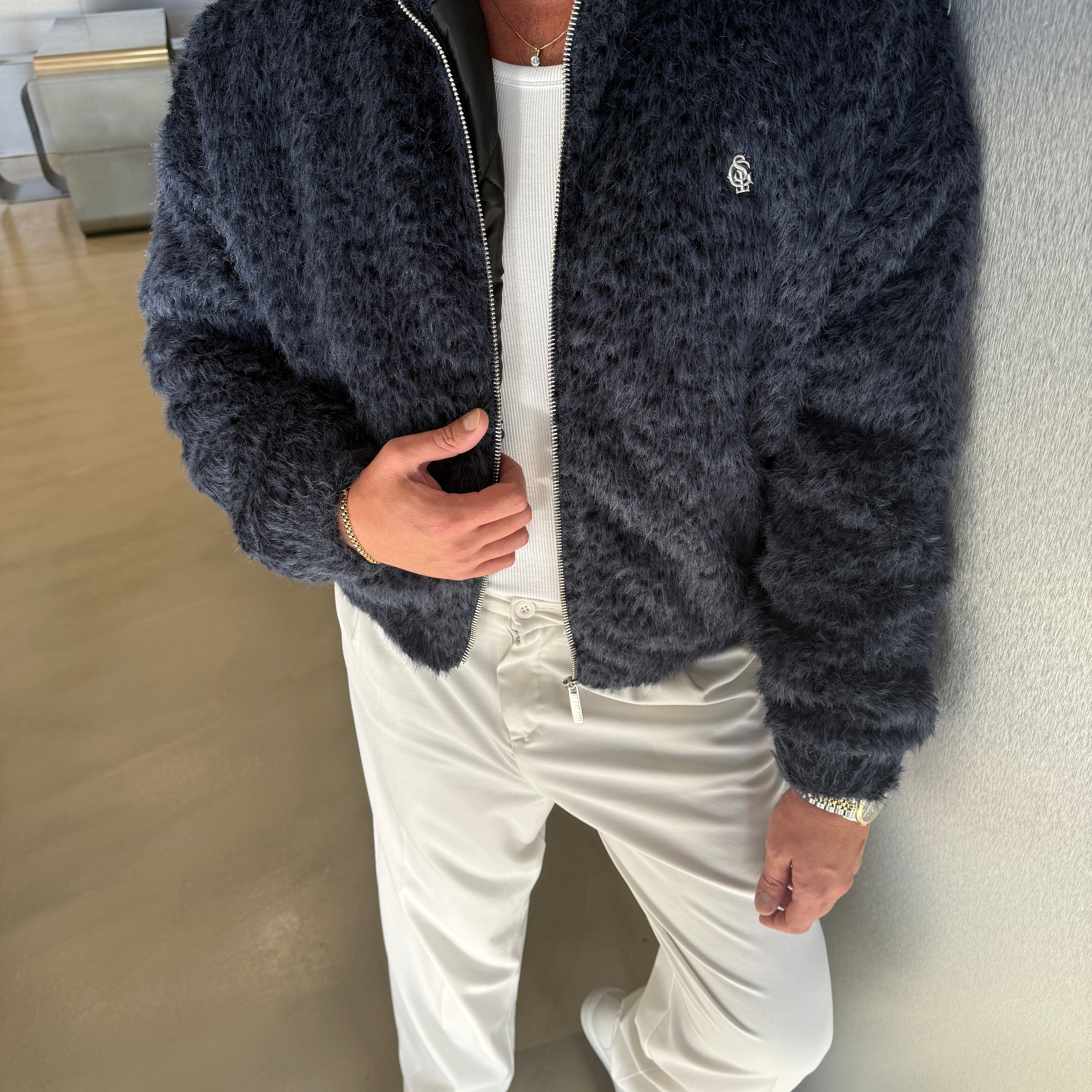 Kahve GST Sakallı Kumaş Mont