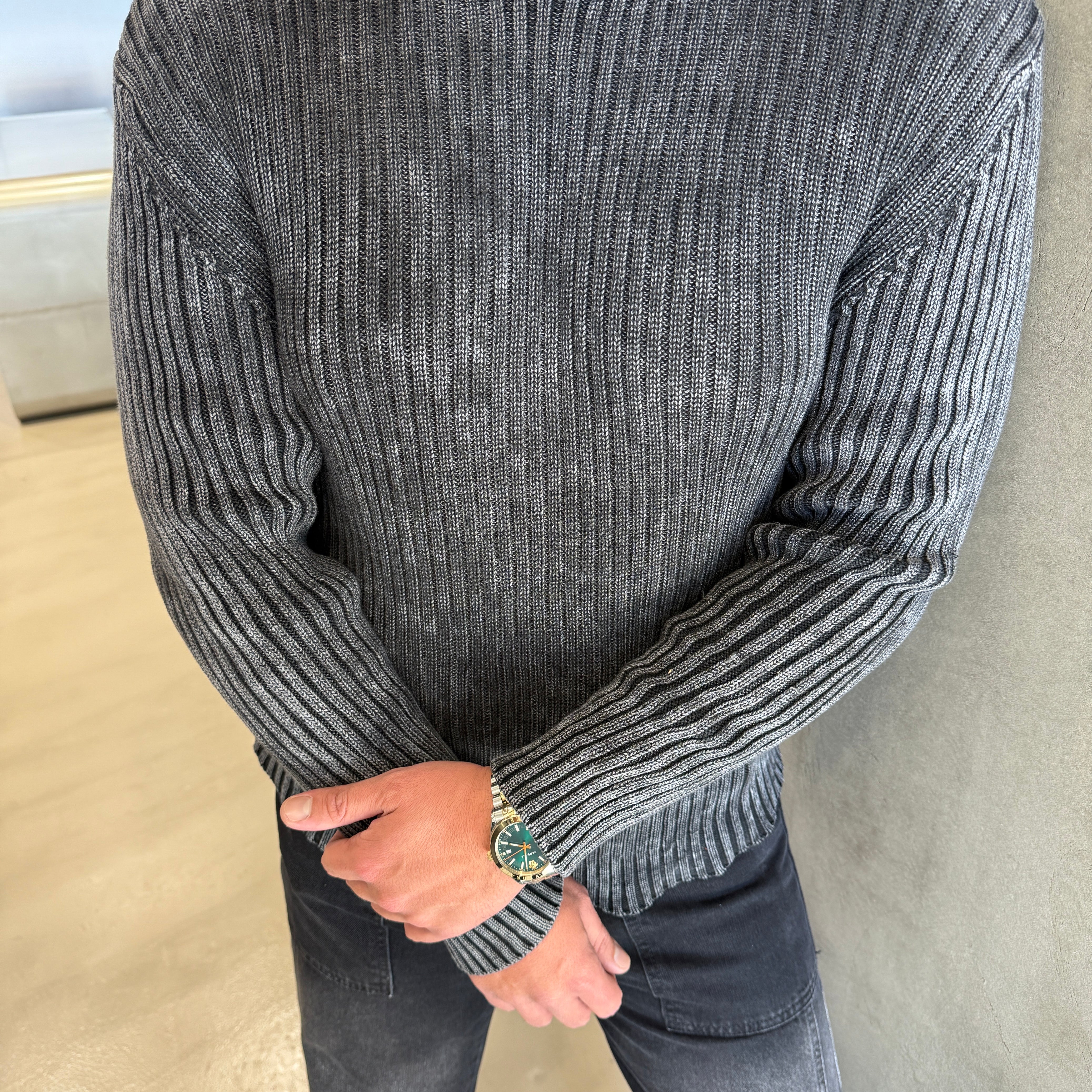 Antrasit Yıkamalı Pre Sweat