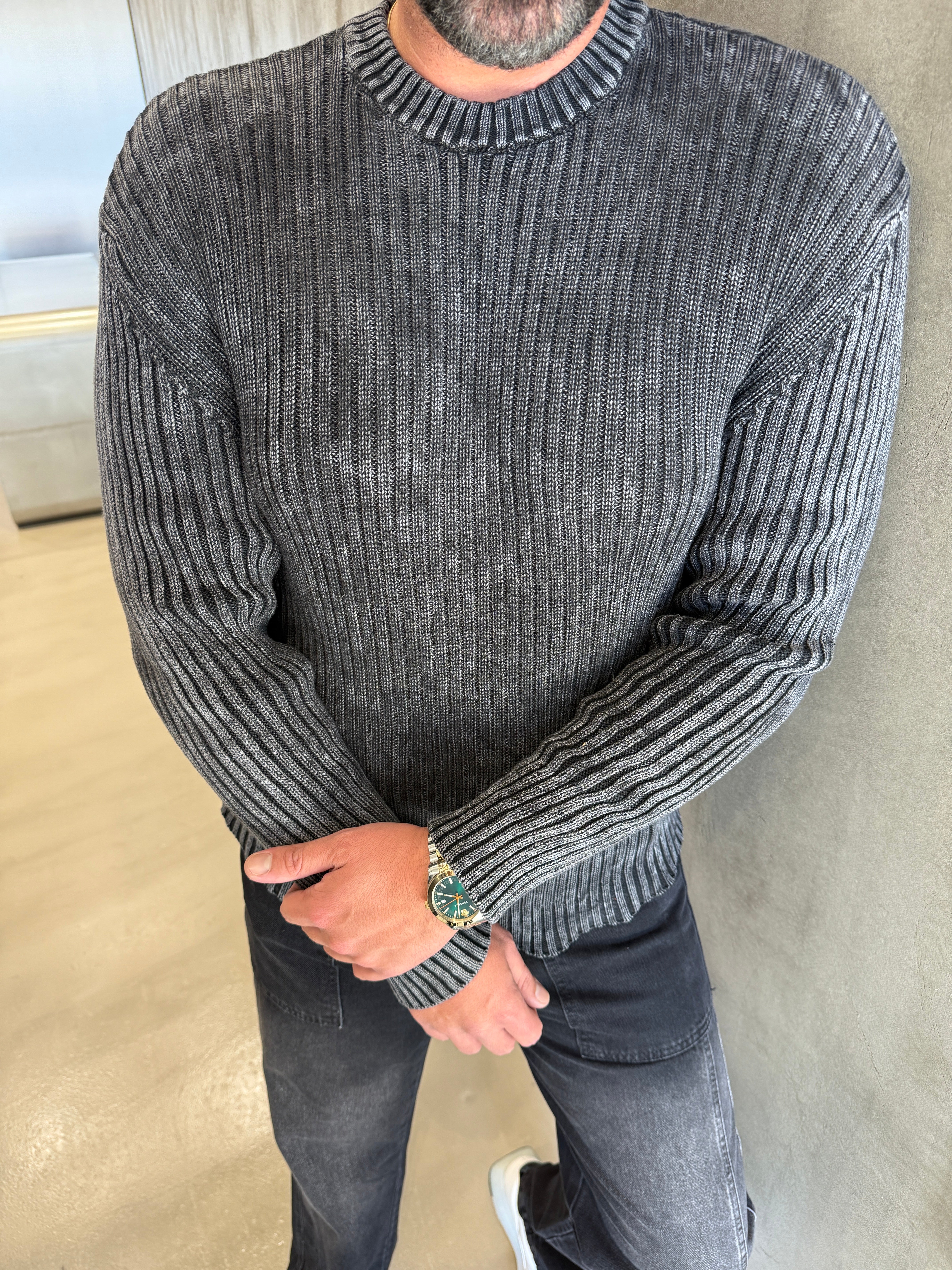 Antrasit Yıkamalı Pre Sweat