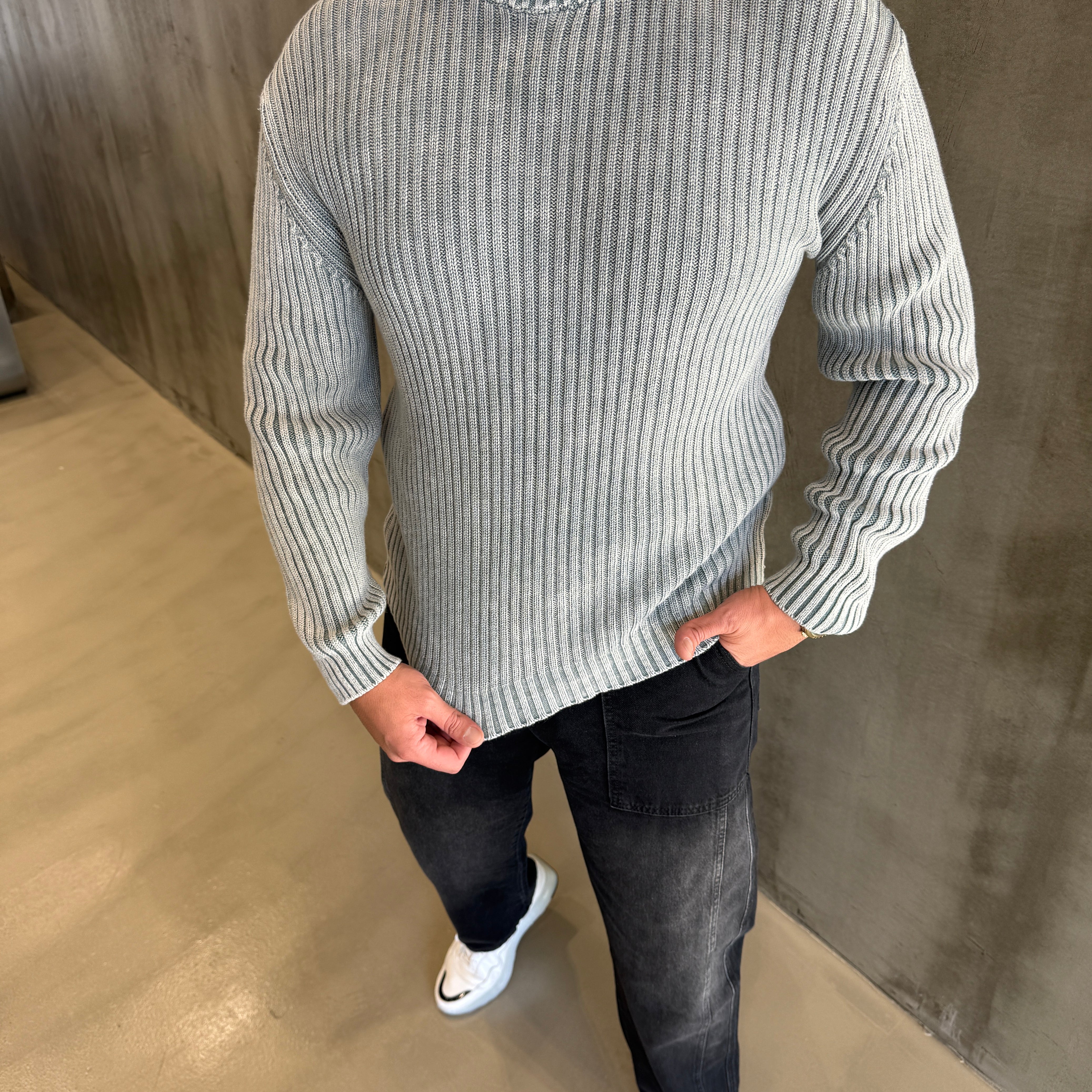 Gri Yıkamalı Pre Sweat