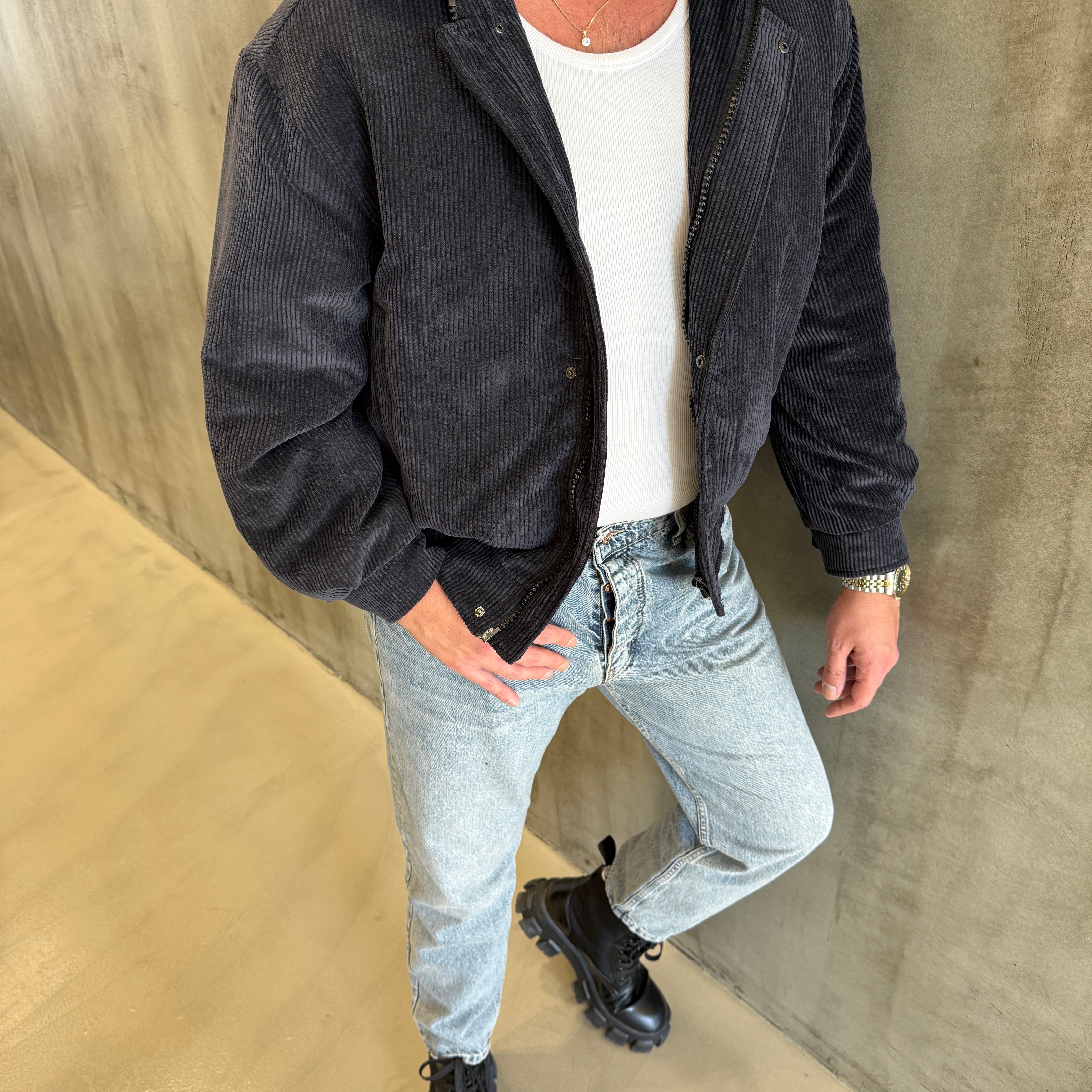 Siyah STR Kadife Mont