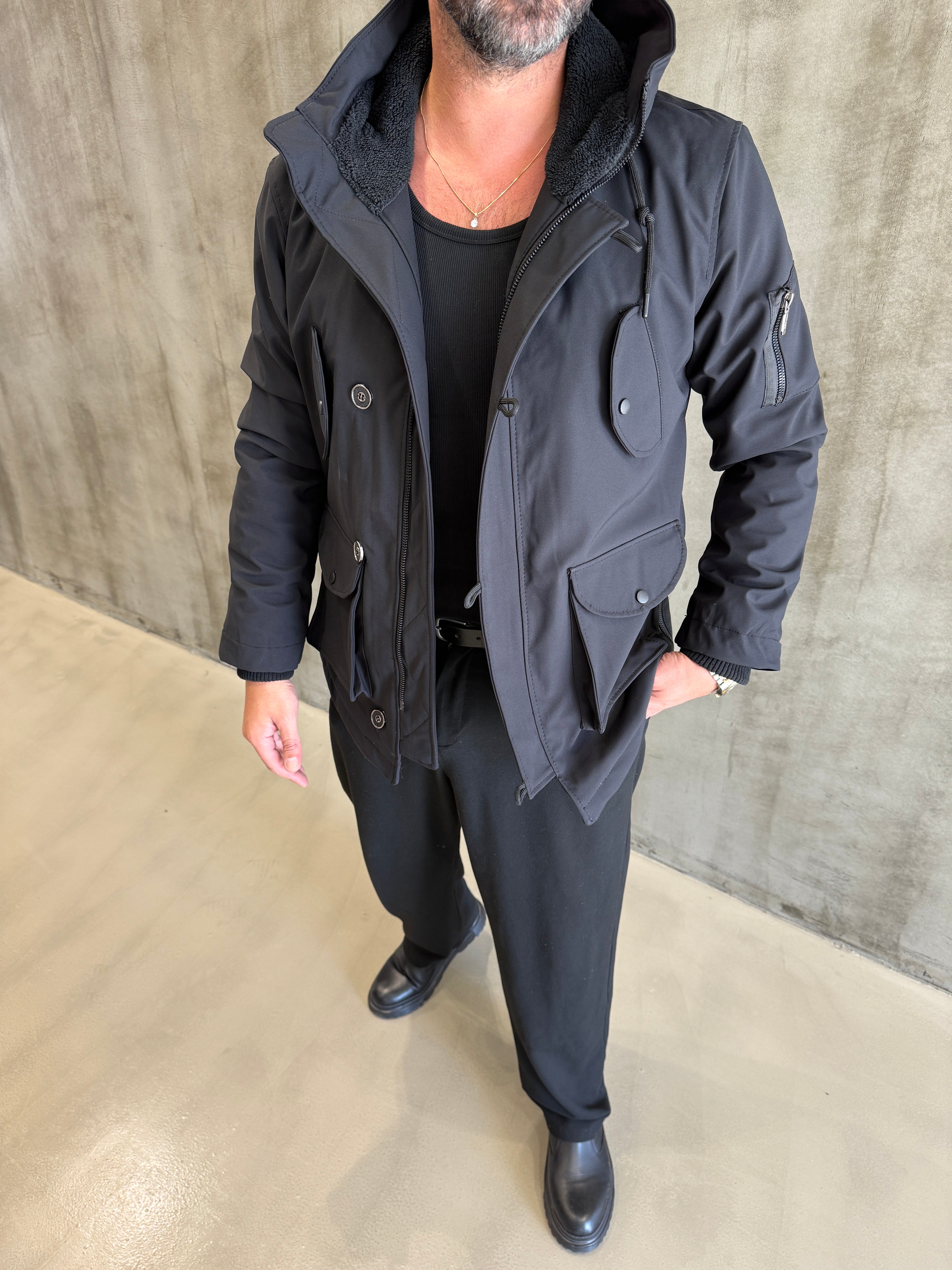 Siyah Softjel Premium Mont