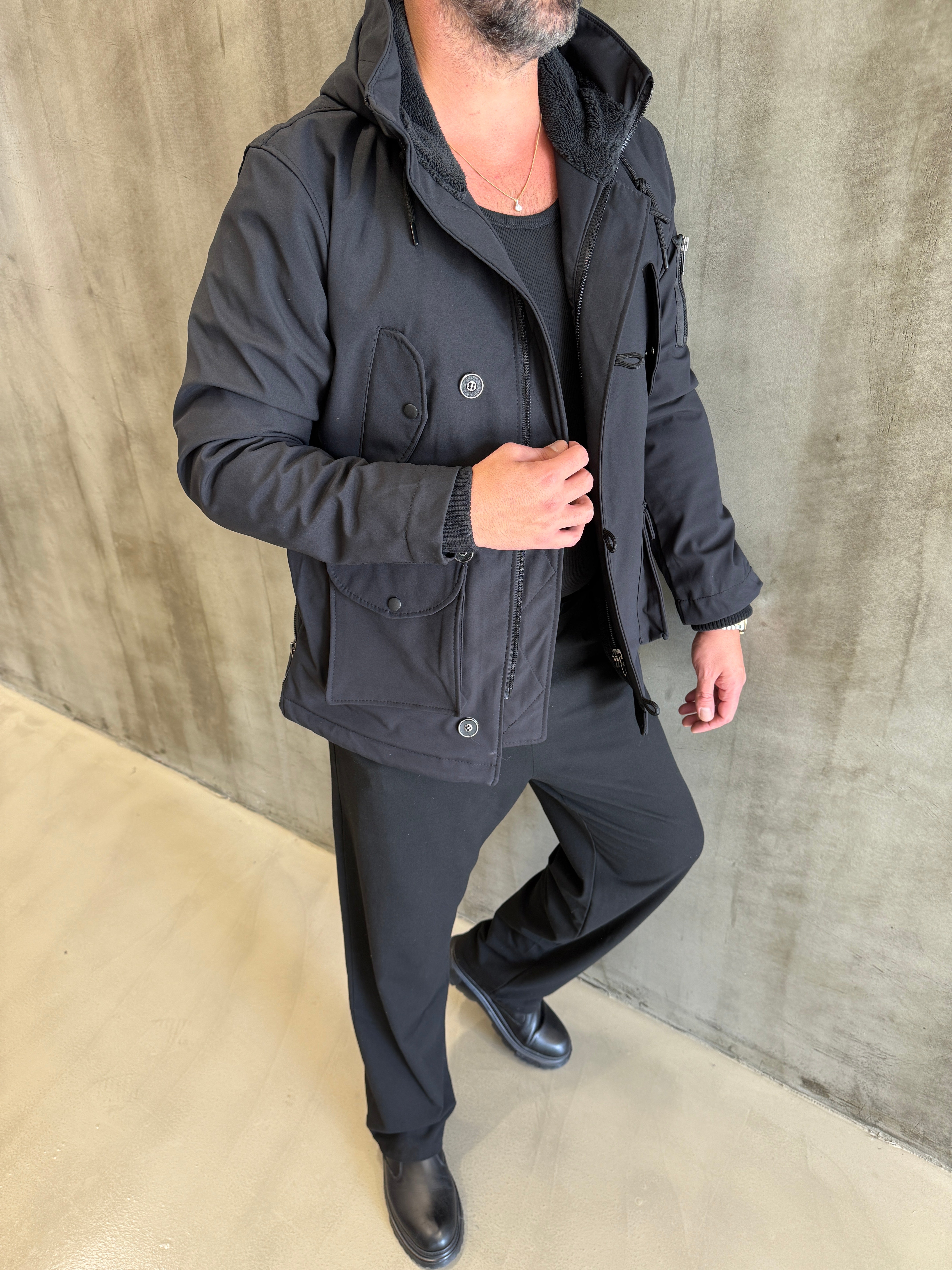 Siyah Softjel Premium Mont