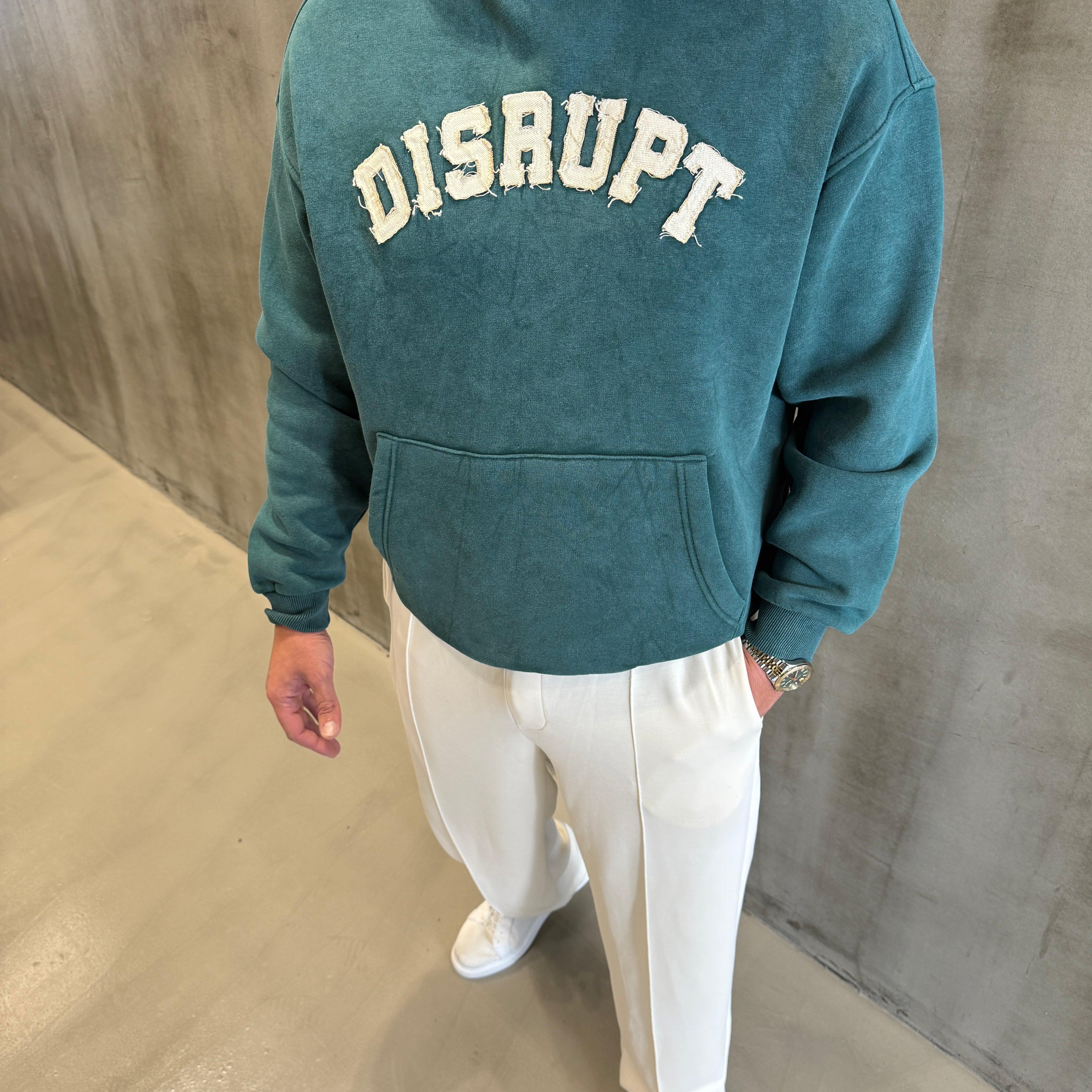 Yeşil Disrupt Yıkamalı Sweat