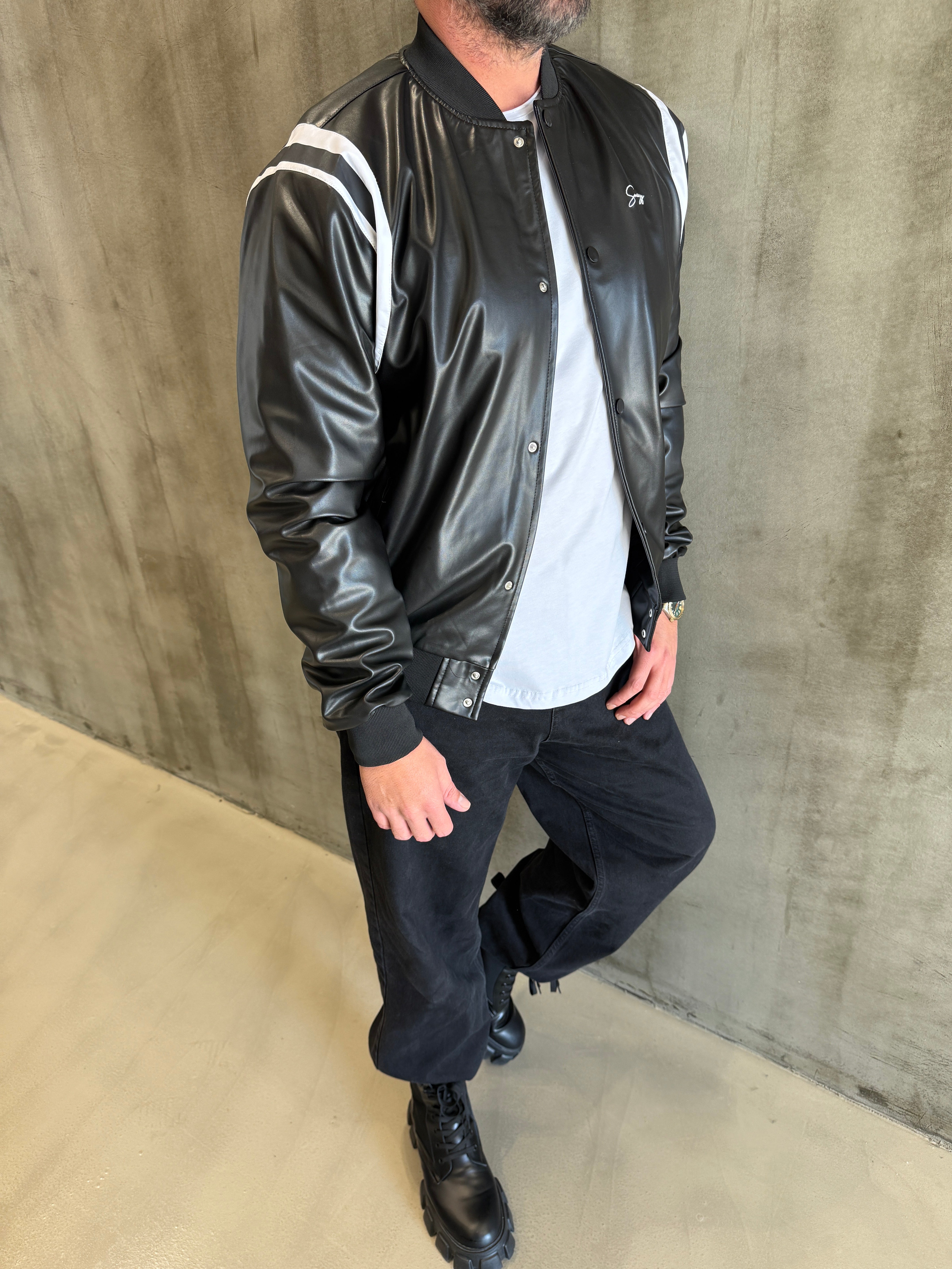 Siyah SNZ Deri Ceket