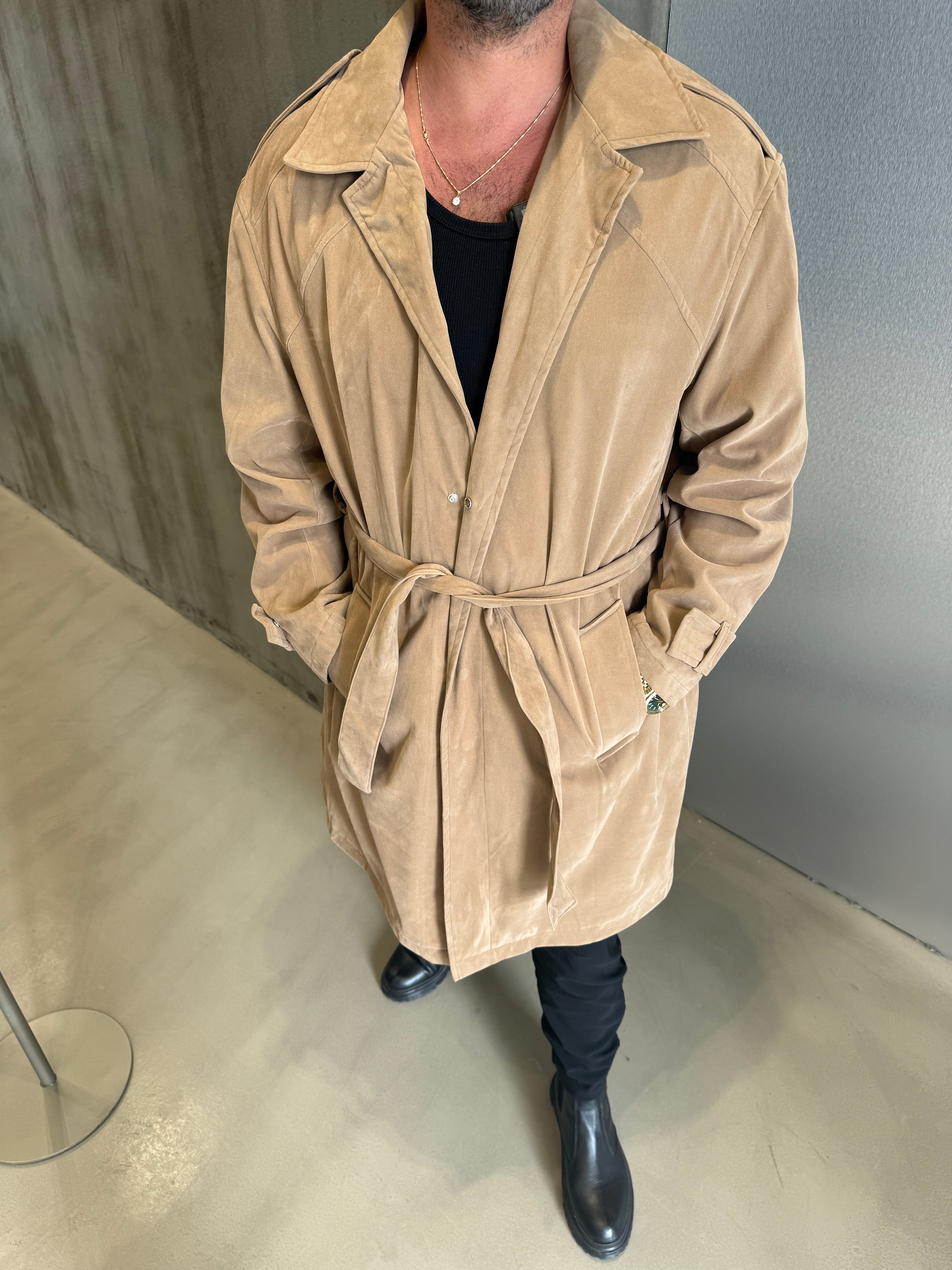 Krem Nubuk Premium Trençkot