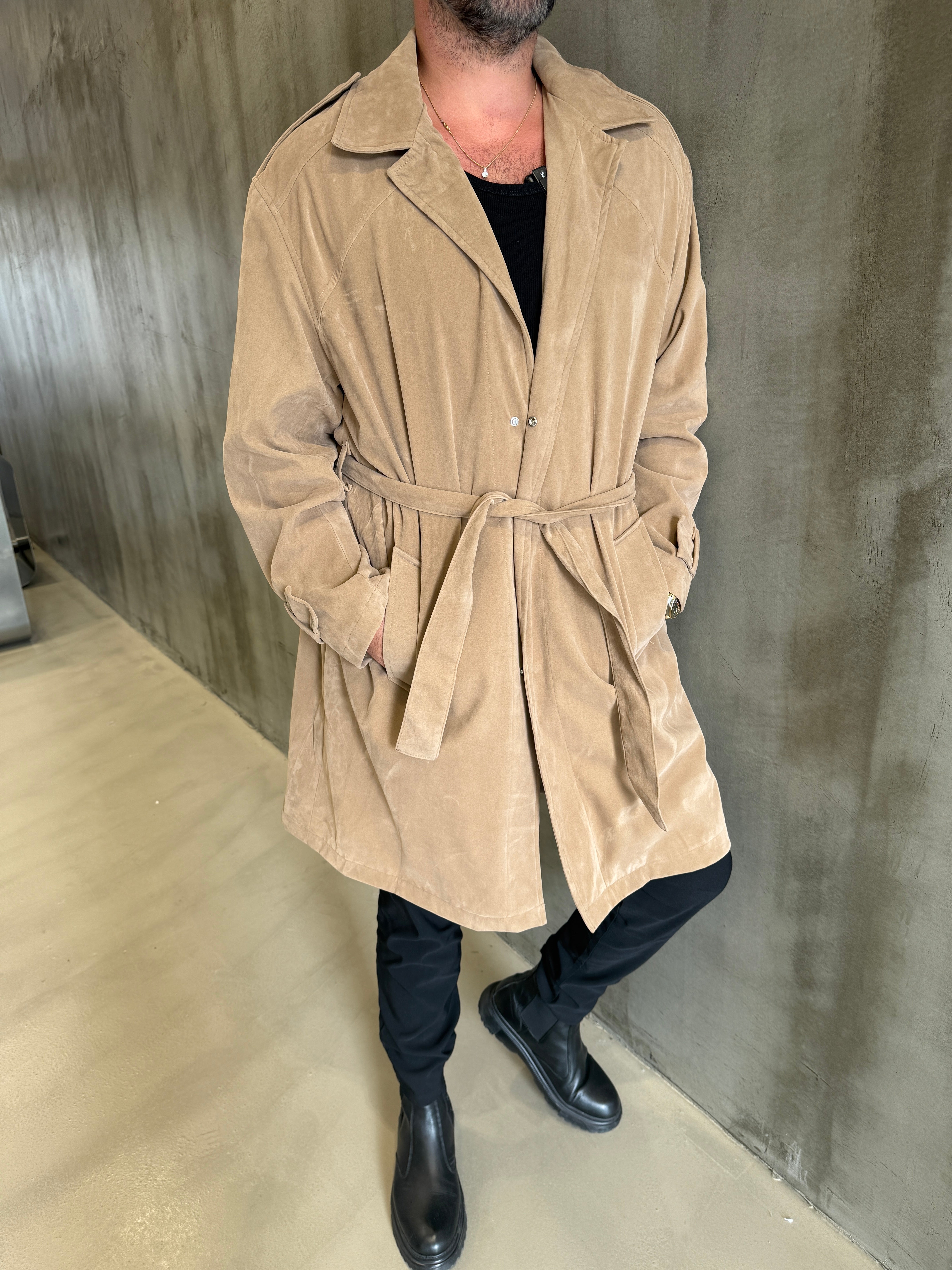 Krem Nubuk Premium Trençkot