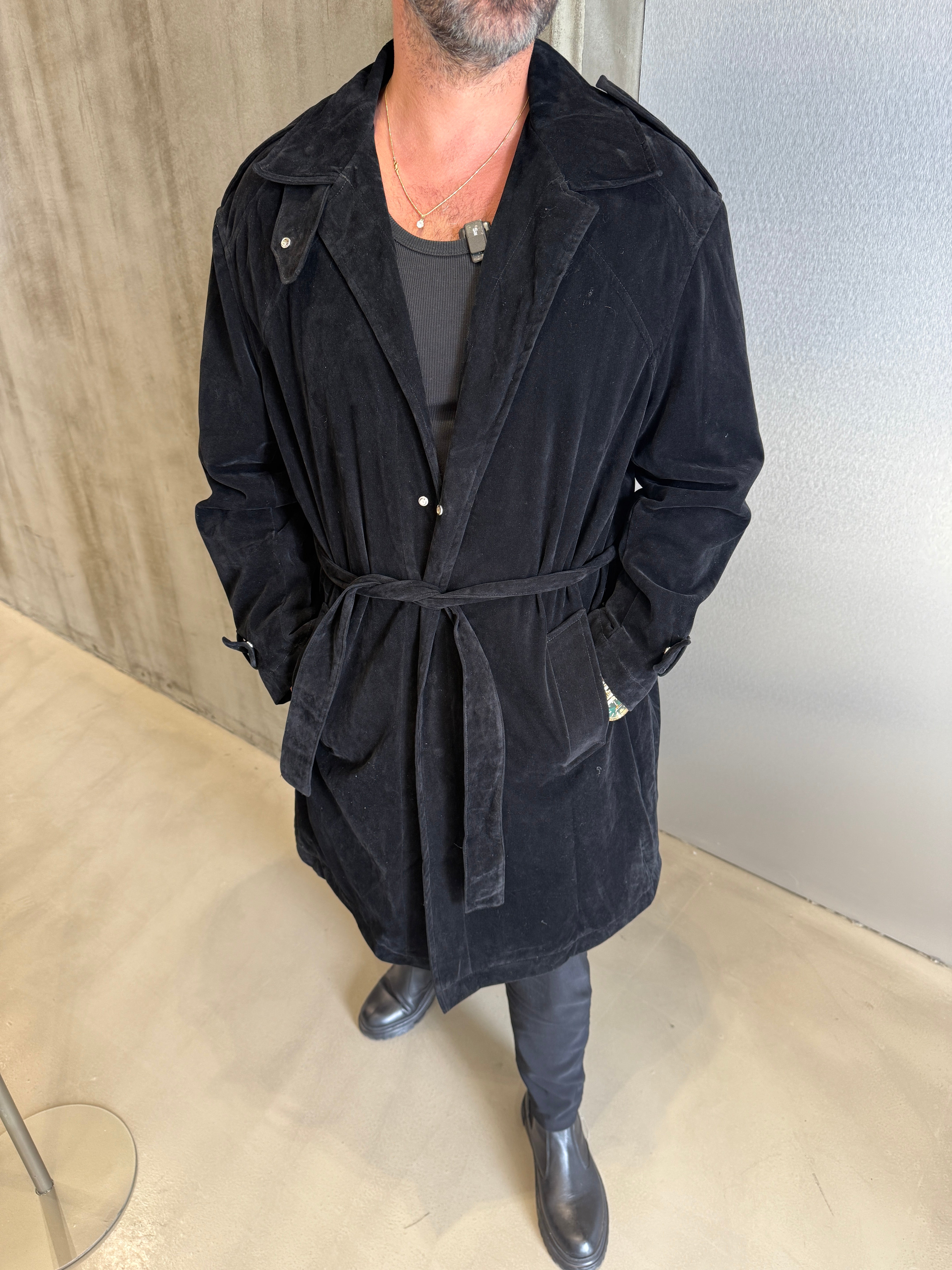 Siyah Nubuk Premium Trençkot