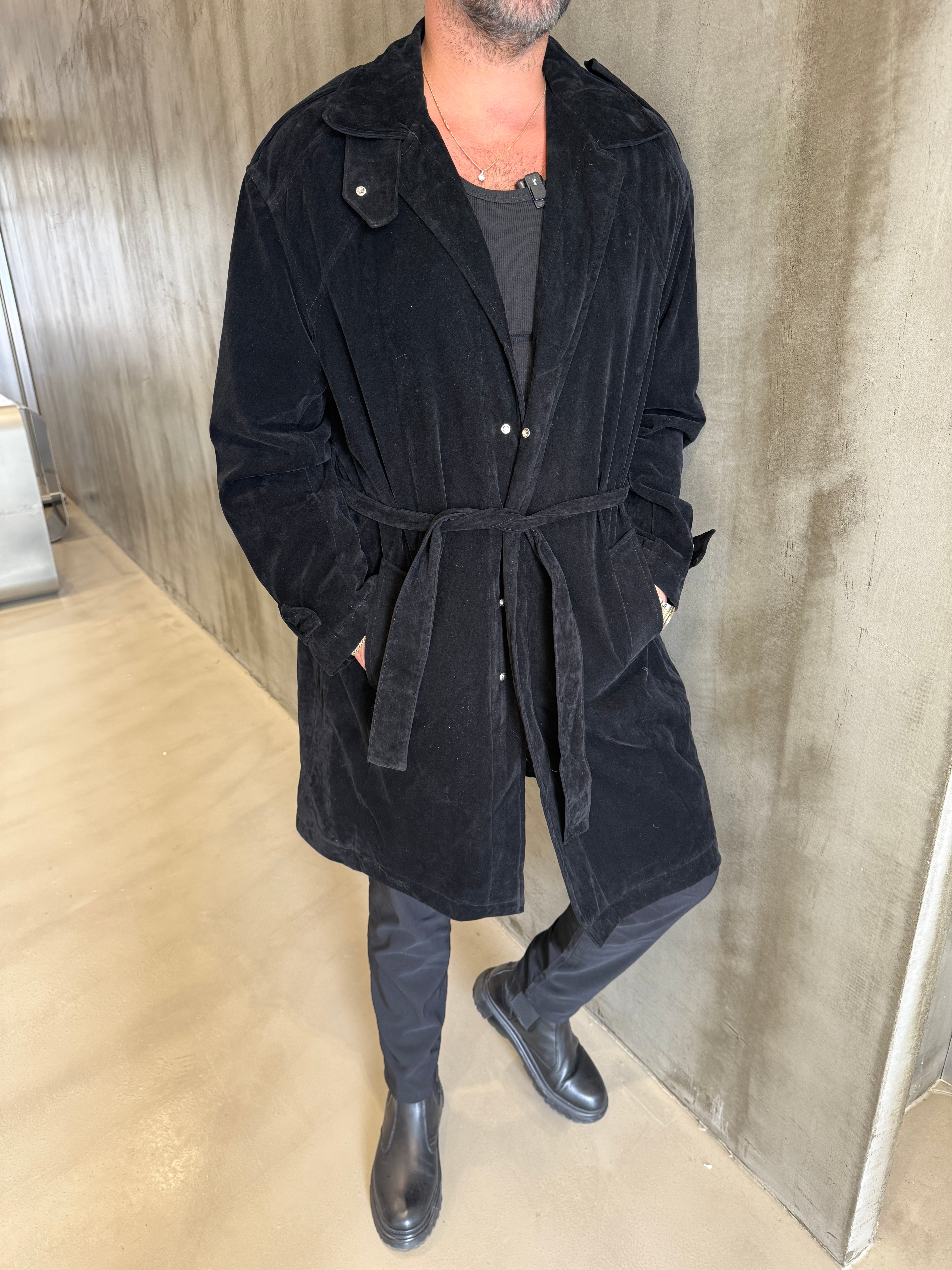 Siyah Nubuk Premium Trençkot