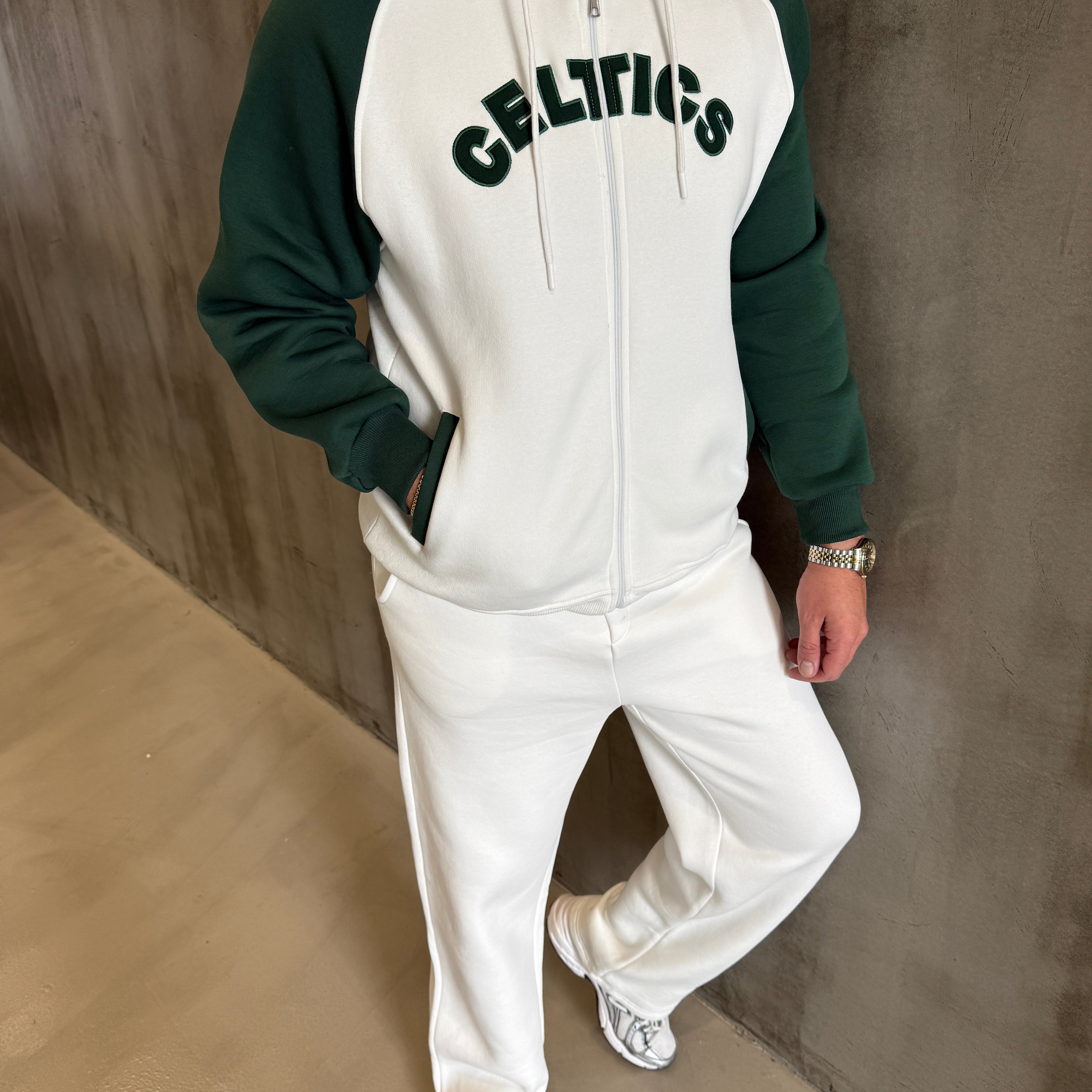 Antrasit Celtics 3 İplik Kapüşonlu Sweat