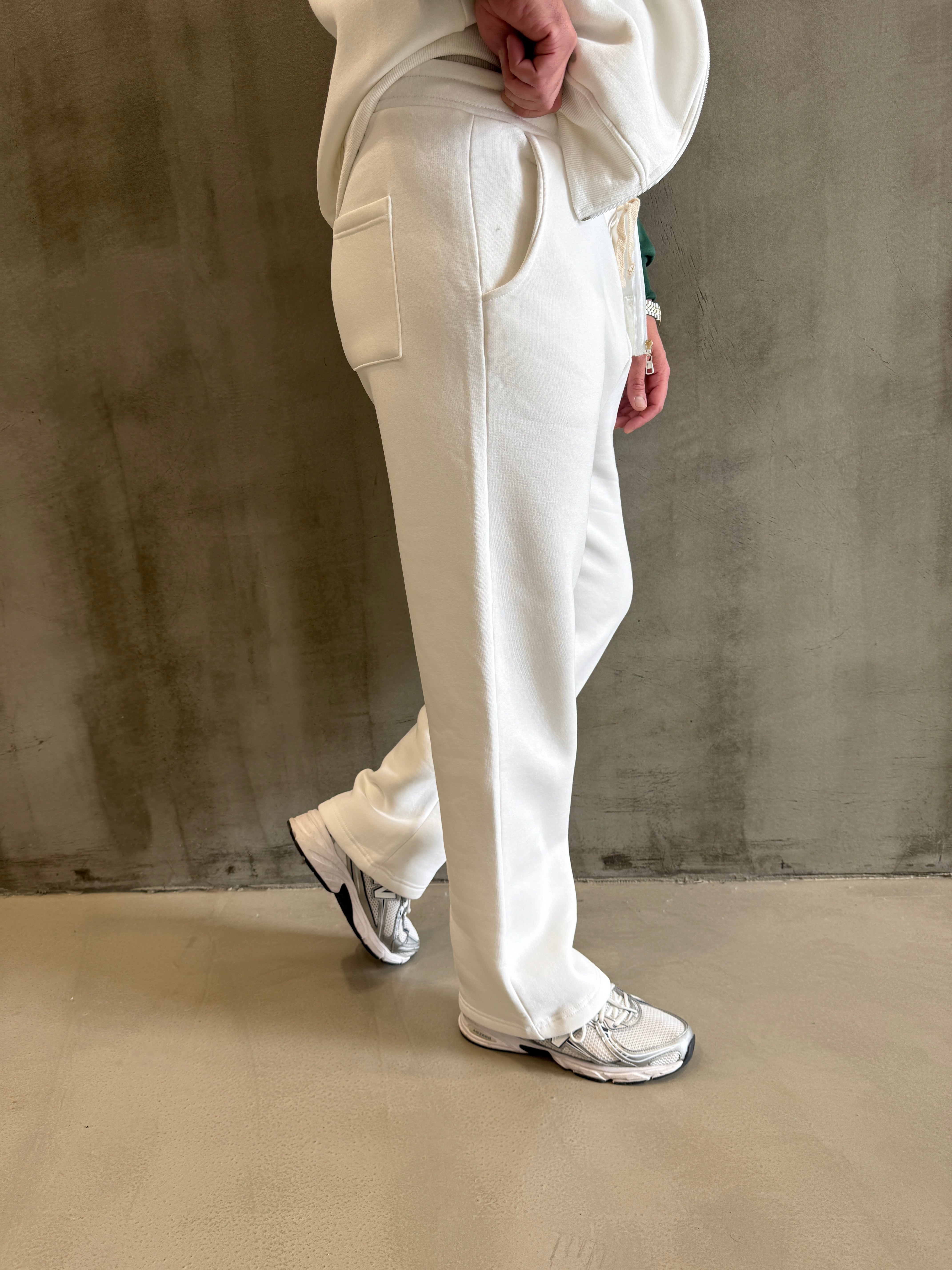 Beyaz 3 İplik Baggy Jogger