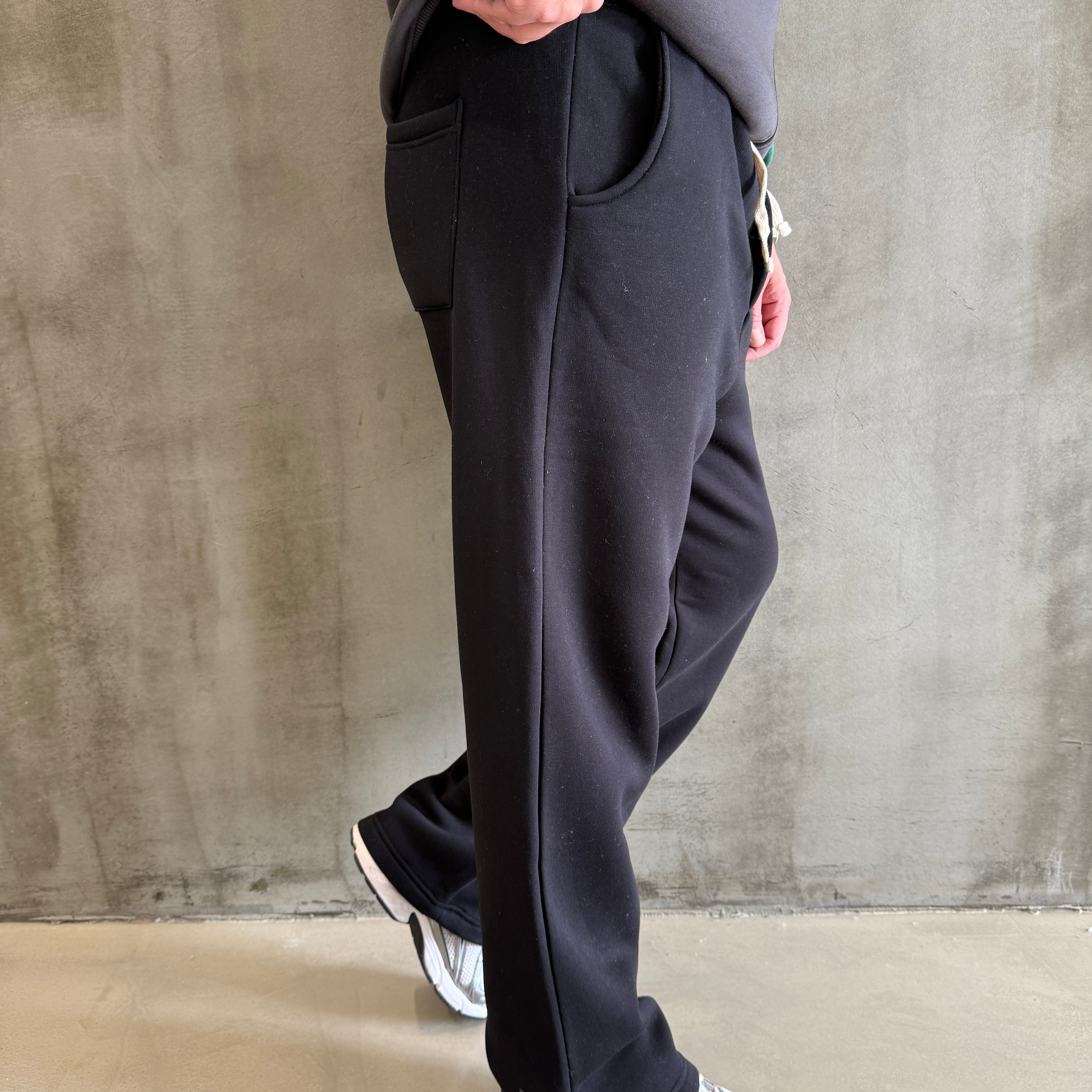 Siyah 3 İplik Baggy Jogger