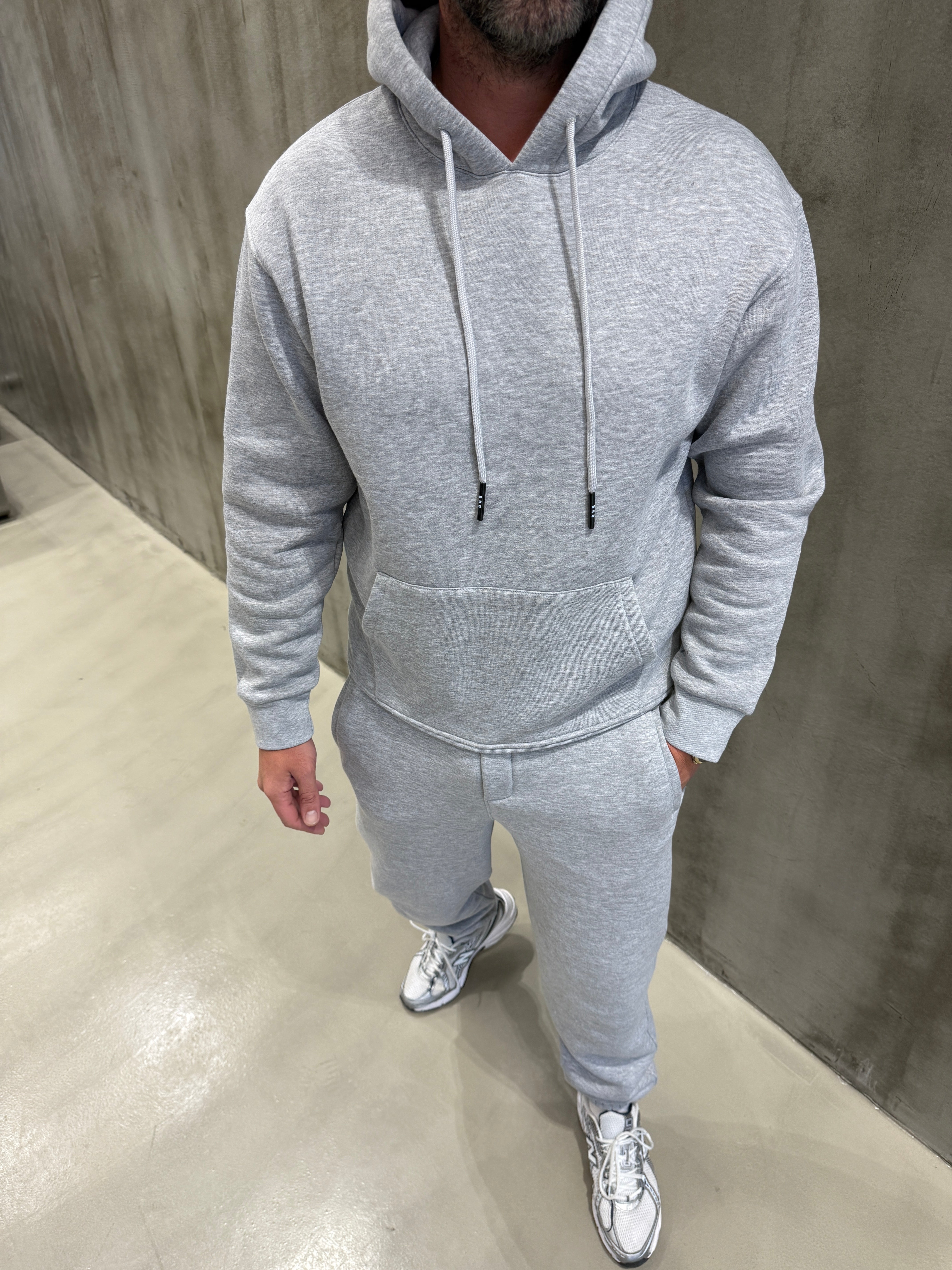 Gri 3 İplik Kapüşonlu Takım