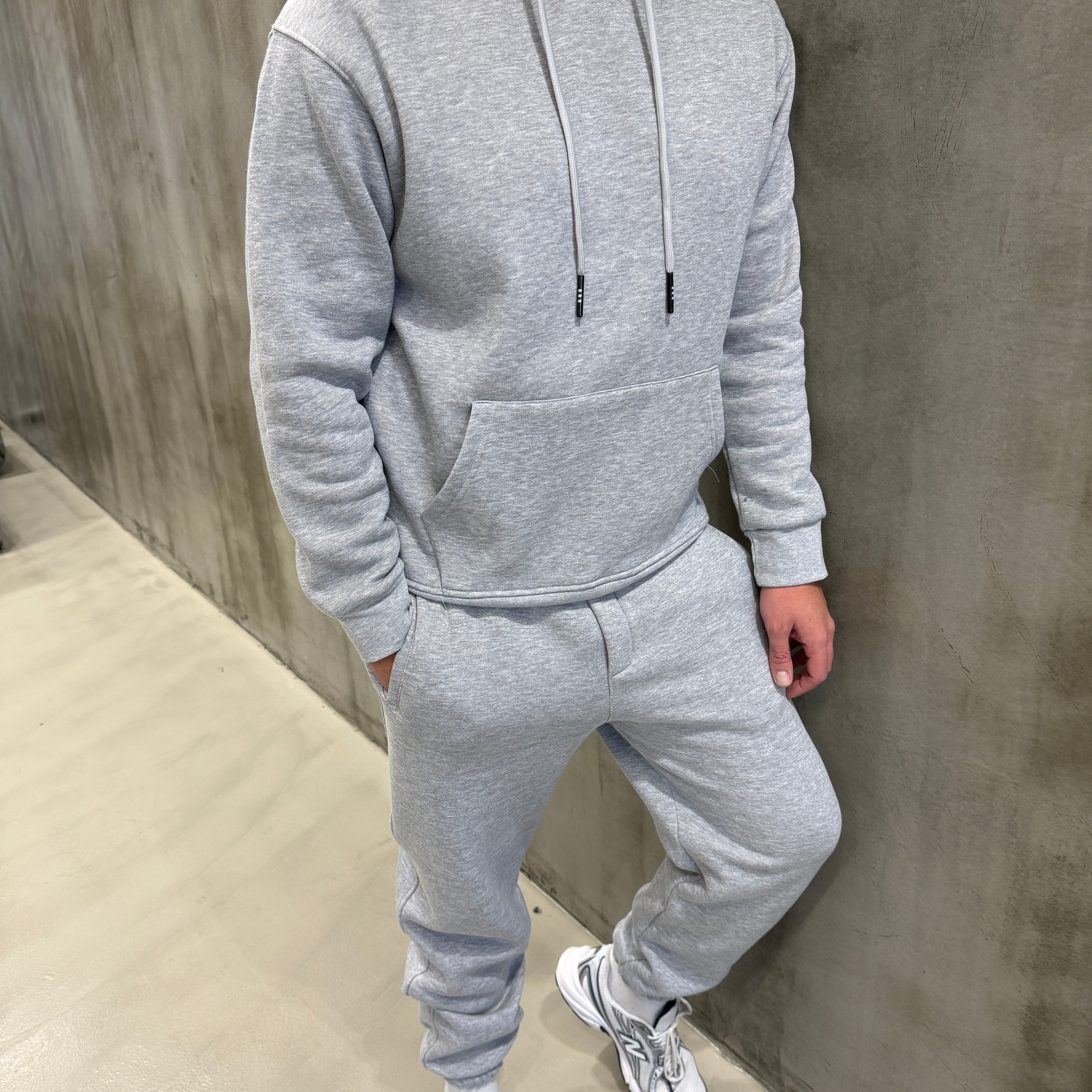 Gri 3 İplik Kapüşonlu Takım