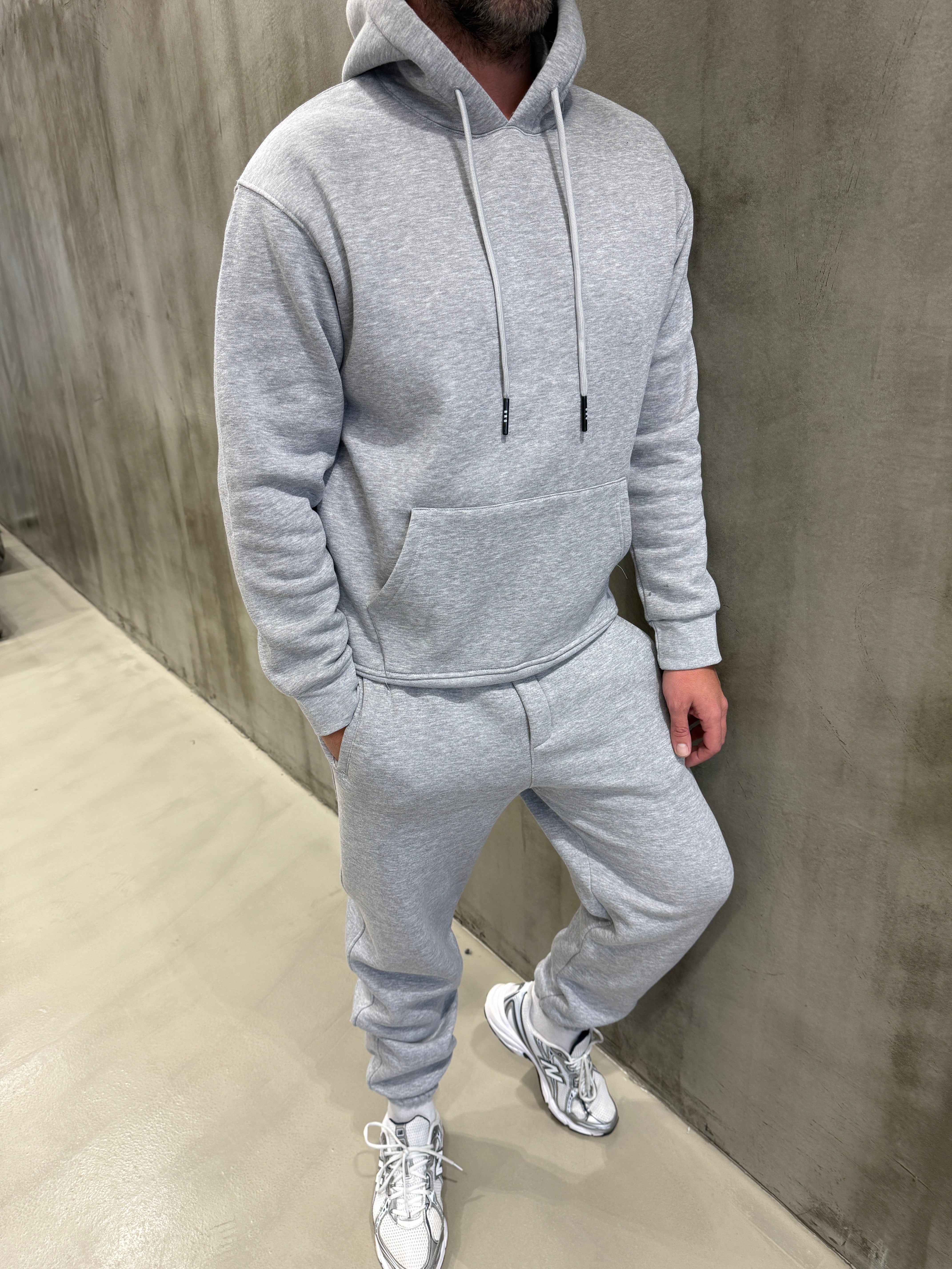 Gri 3 İplik Kapüşonlu Takım
