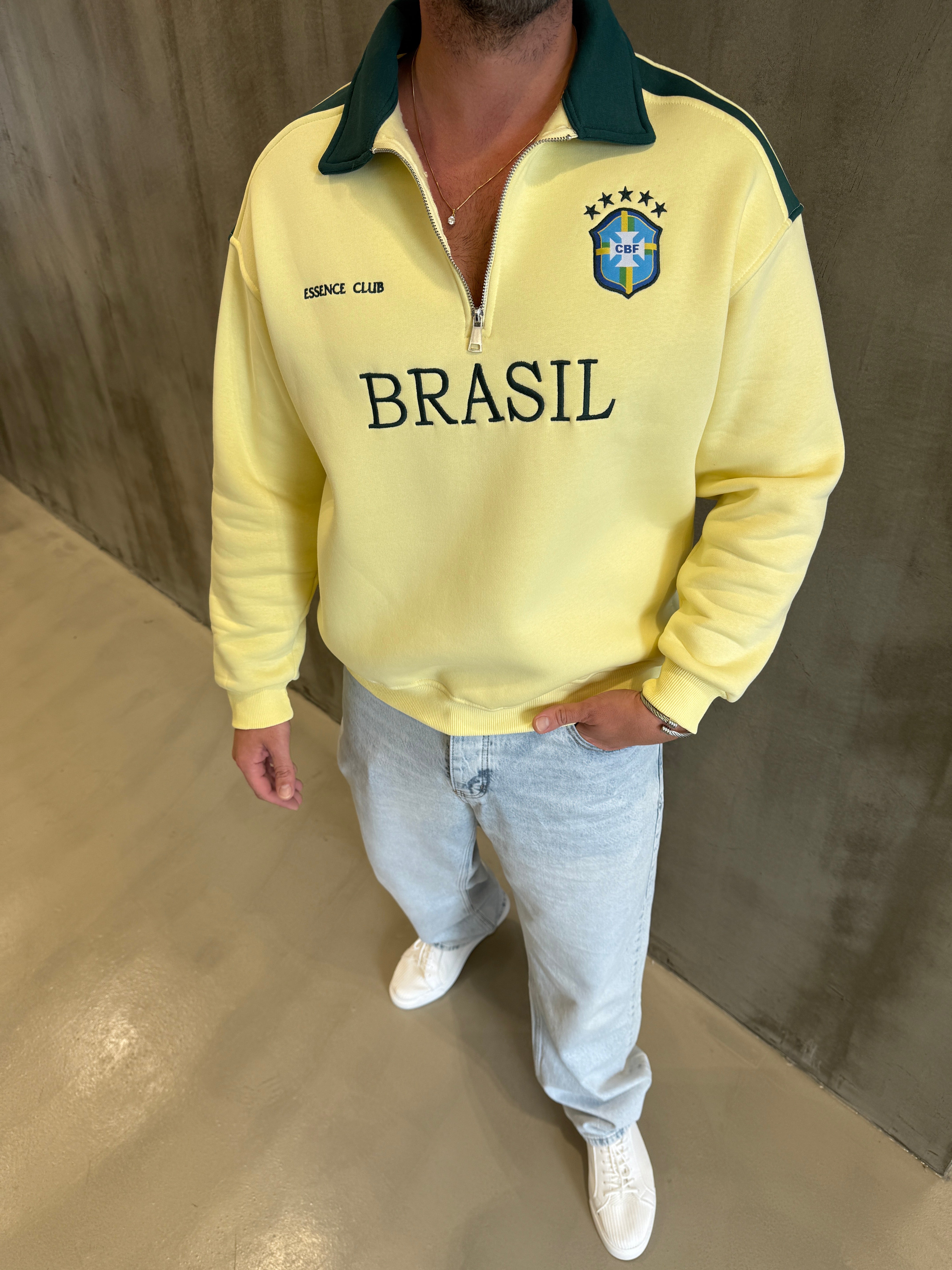 Sarı BRASIL 3 İplik Forma Sweat