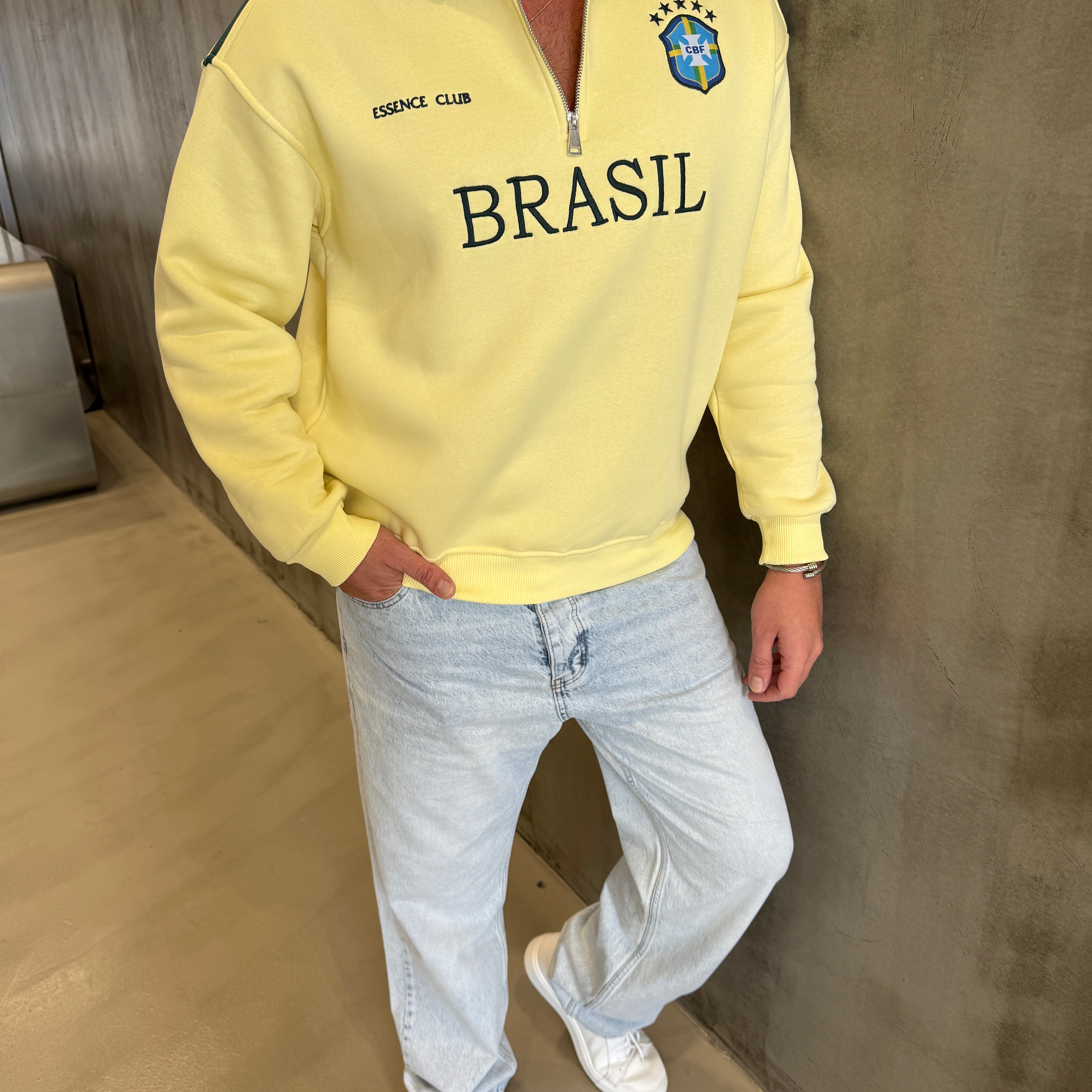 Sarı BRASIL 3 İplik Forma Sweat