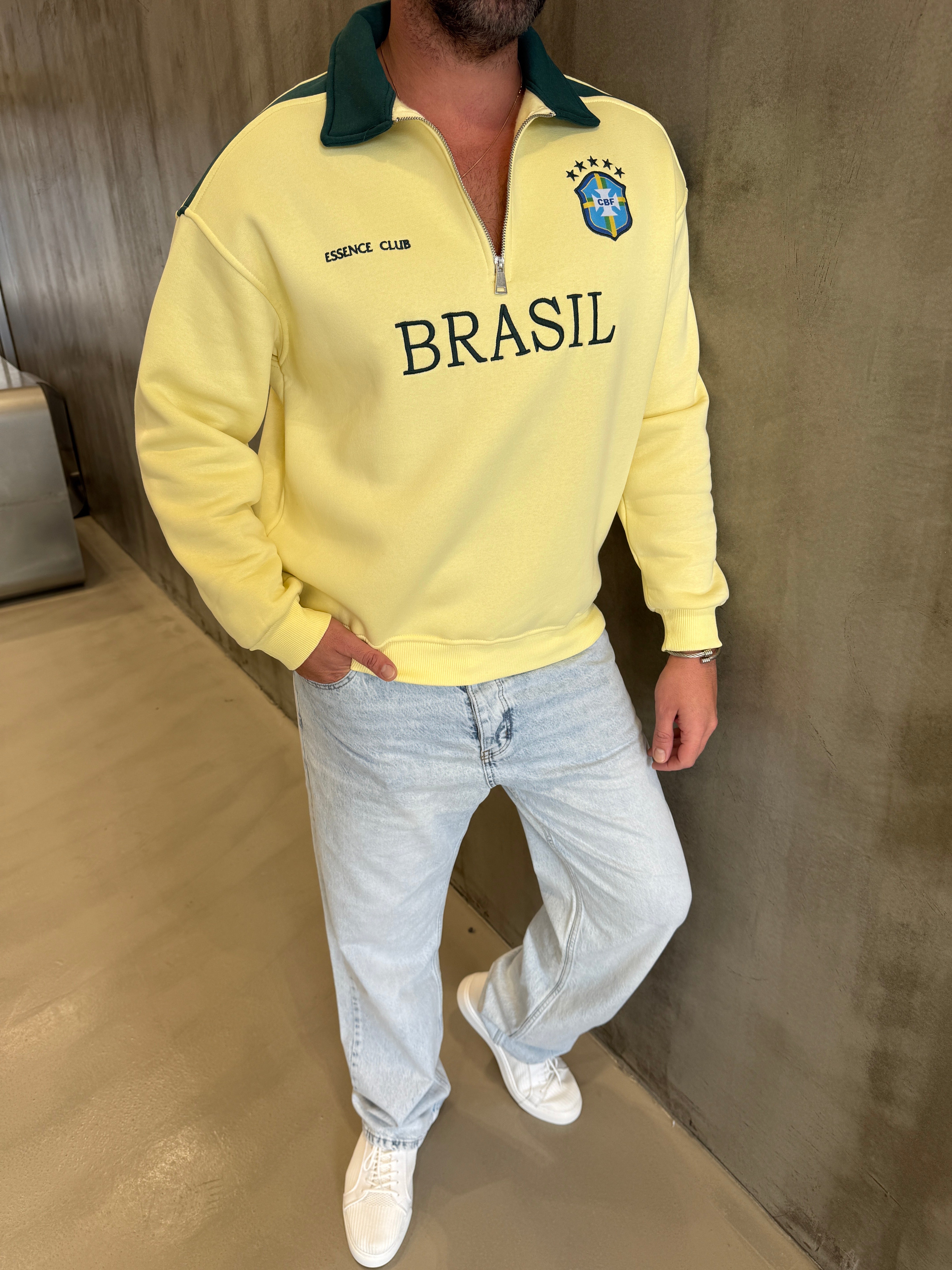 Sarı BRASIL 3 İplik Forma Sweat