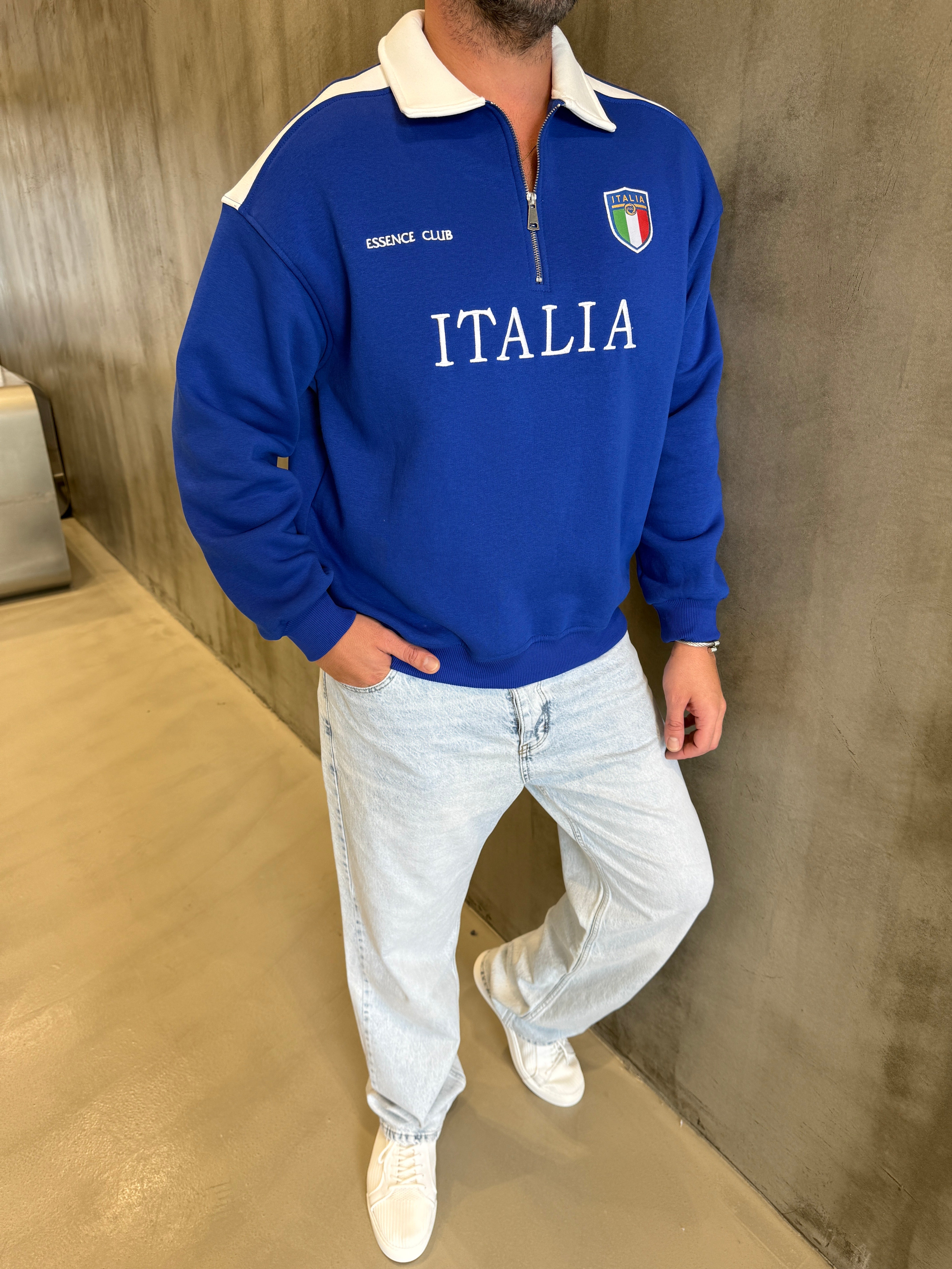 Lacivert ITALIA 3 İplik Forma Sweat