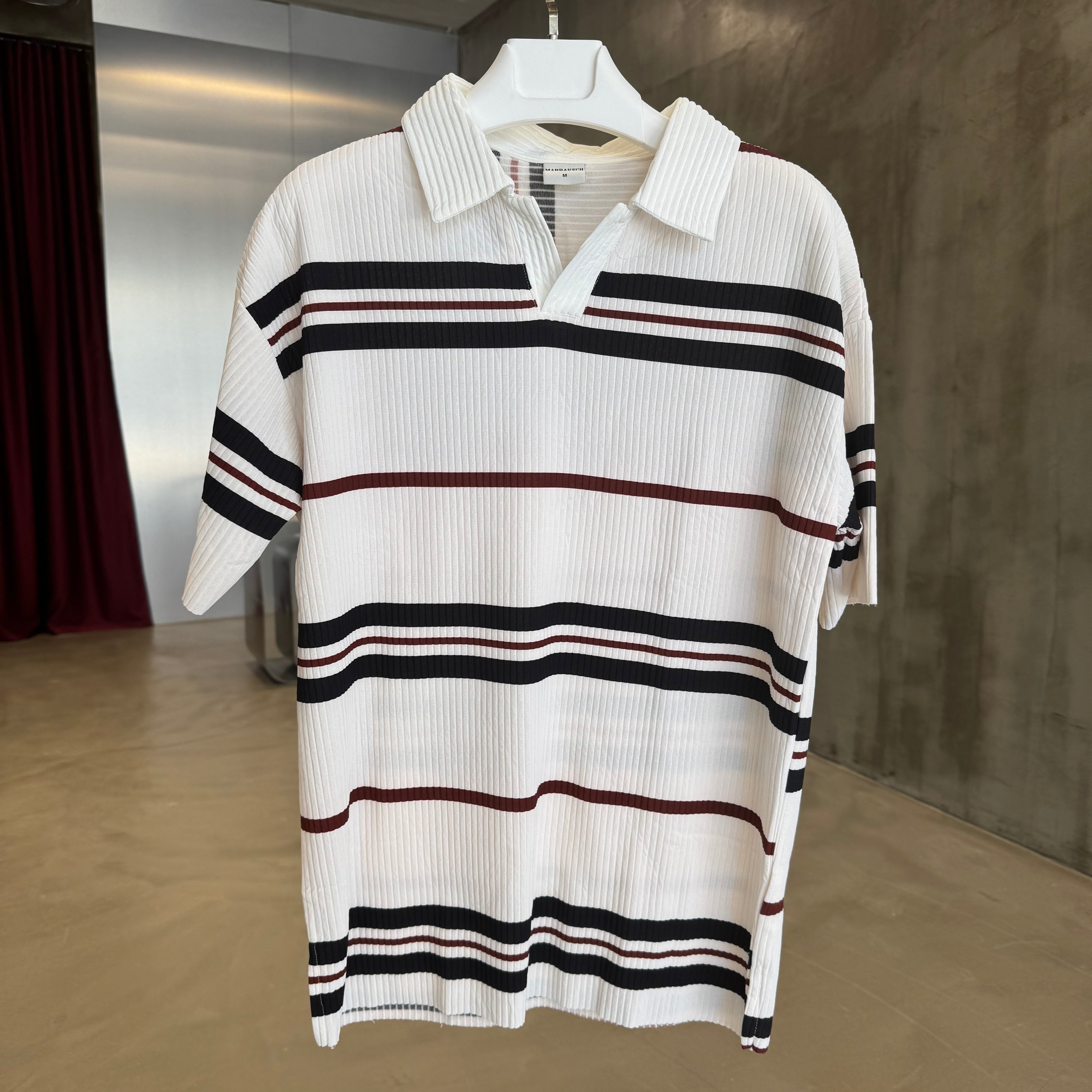 Çizgili Polo Yaka T-Shirt