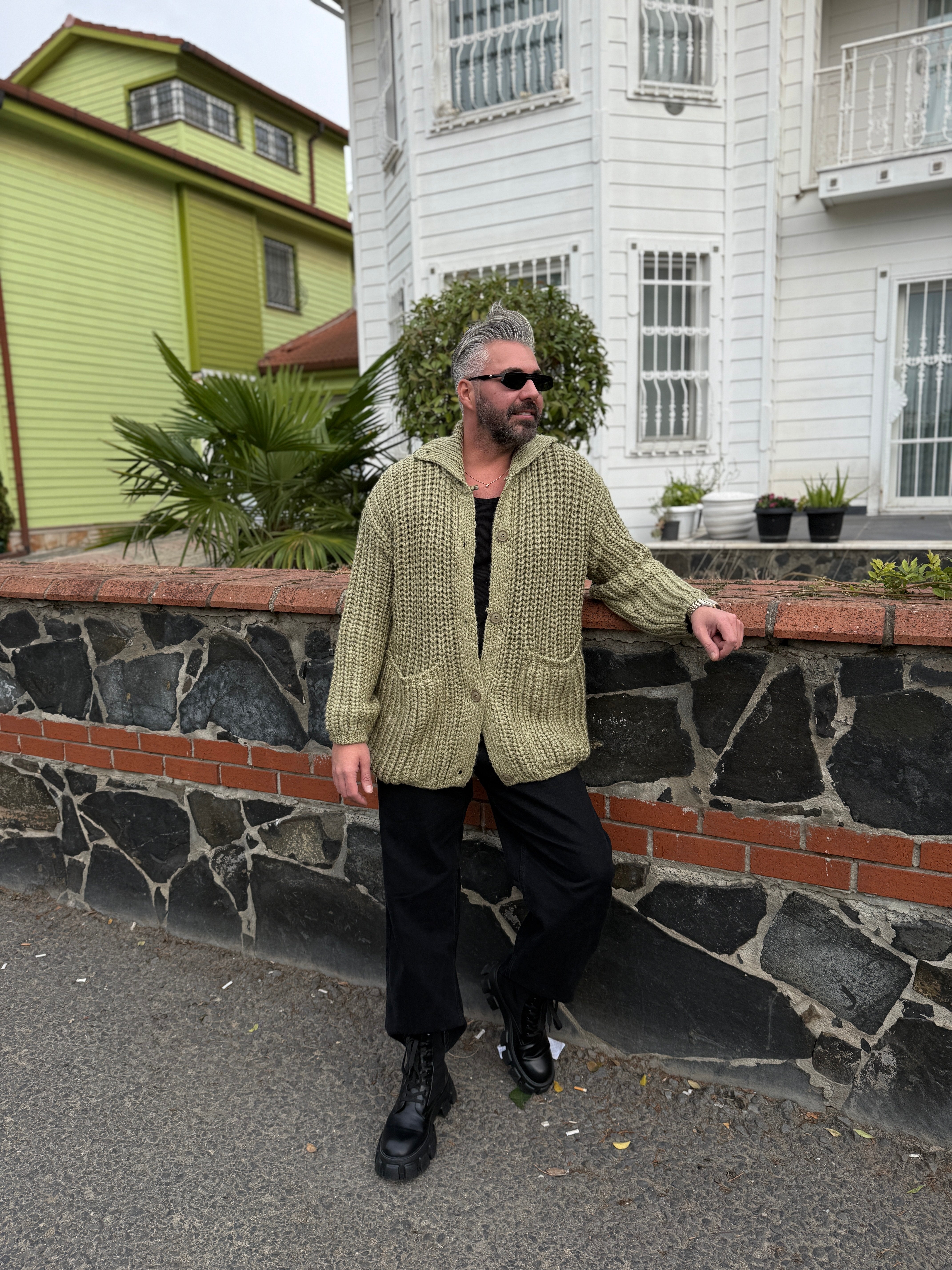 Çağ Yeşili Premium Hırka