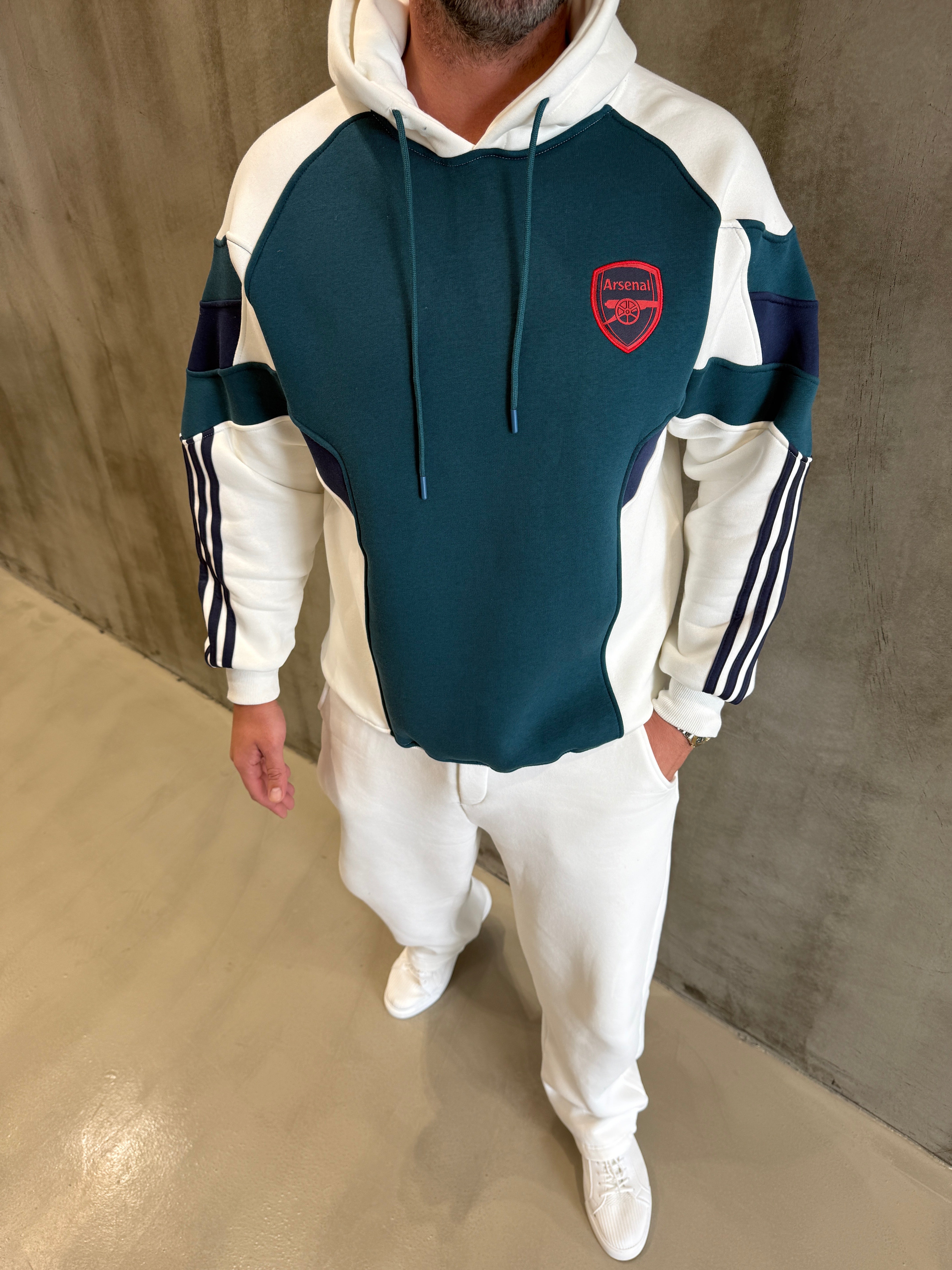 Petrol 3 İplik Kapüşonlu Sweat